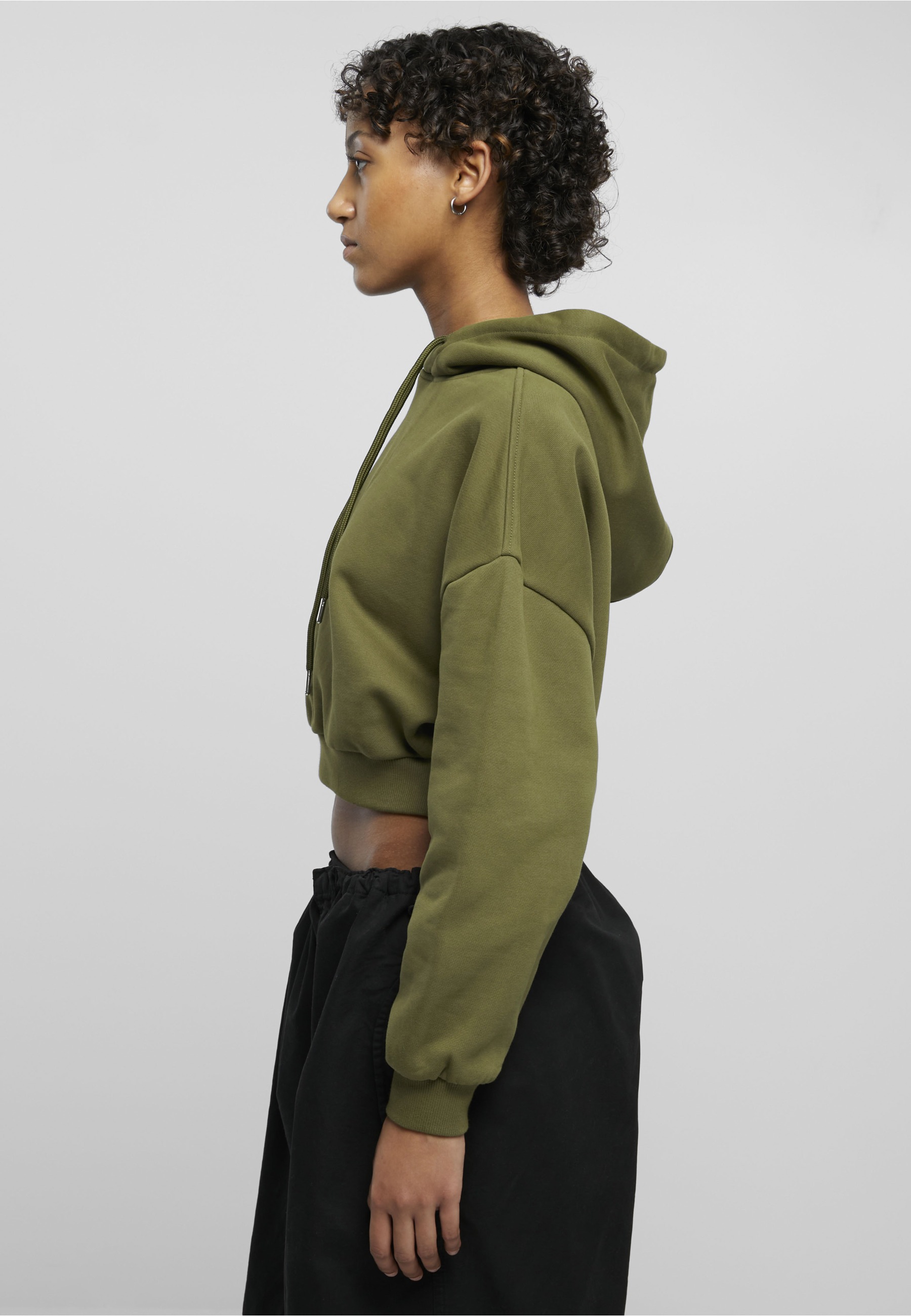 URBAN CLASSICS Kapuzensweatshirt »Urban Classics Damen Ladies Cropped Heavy Hoody«
