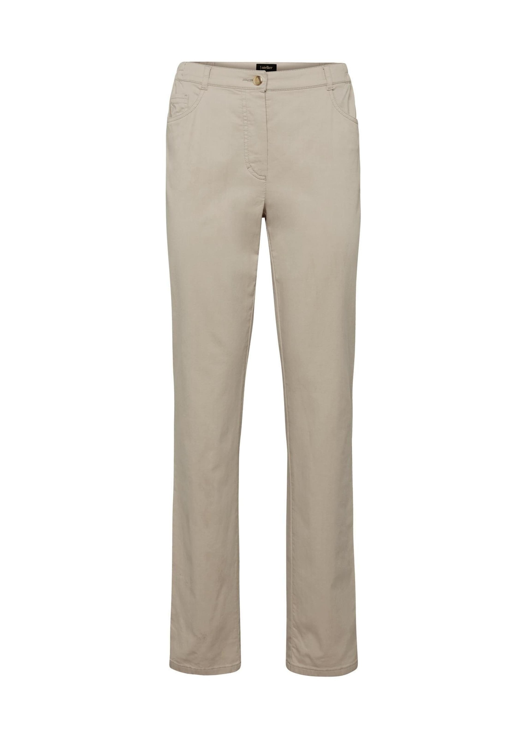 2-in-1-Hose GOLDNER "Hose Carla in weicher, stretchbequemer Qualität", Damen, Gr. 50, N-Gr, beige, Obermaterial: 84% Baumwolle CO. 14% Polyamid PA. 2% Elasthan EL., Hosen