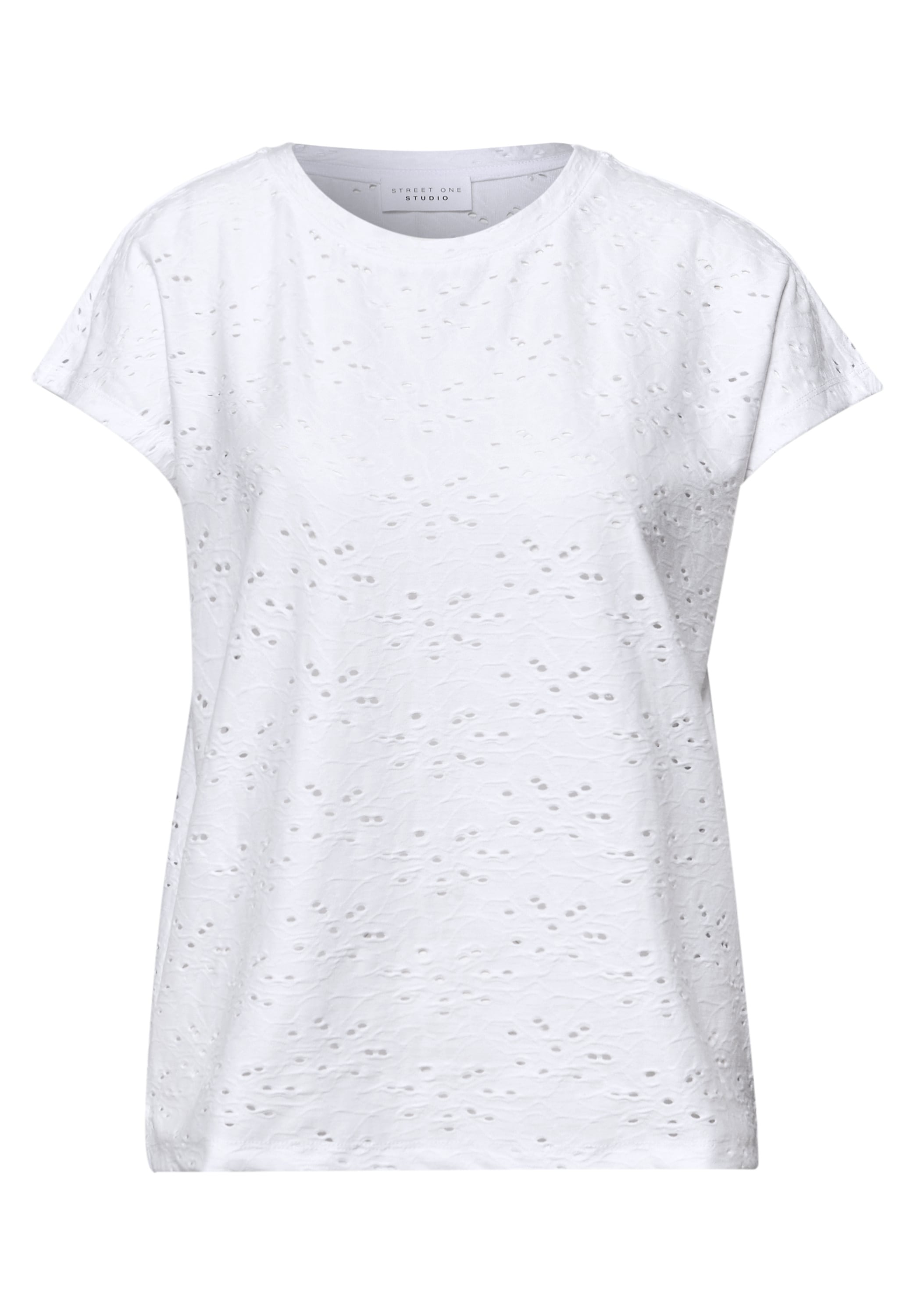 STREET ONE STUDIO Rundhalsshirt in Unifarbe
