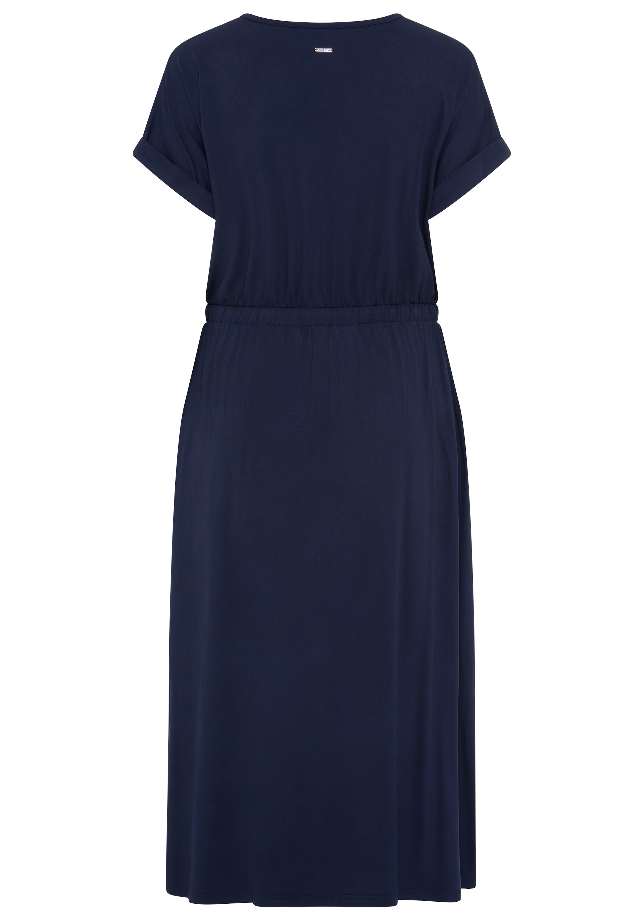 Laura Scott CURVE Jerseykleid Eingrifftaschen in Midilänge, V-Ausschnitt, praktische Eingrifftaschen