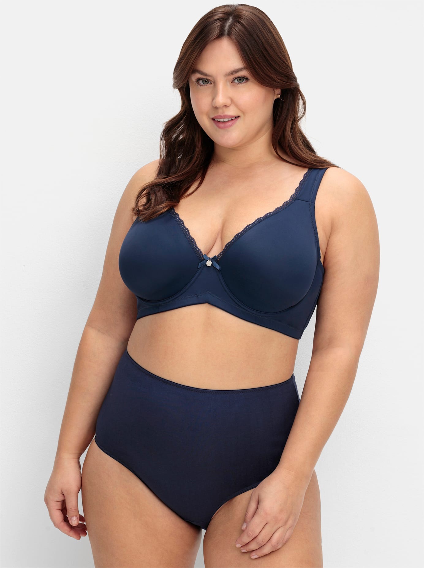 SHEEGO Damen Bügel-BH, Gr. 100, blau, 82% Polyamid, 18% Elasthan, BHs