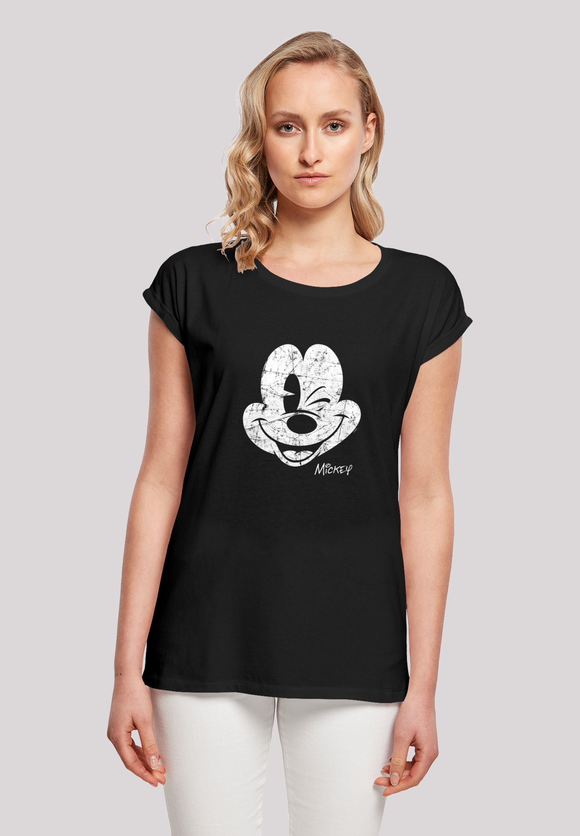 T-Shirt »Disney Micky Maus Gesicht«, Damen,Premium Merch,Regular-Fit,Kurze Ärmel,Bedruckt