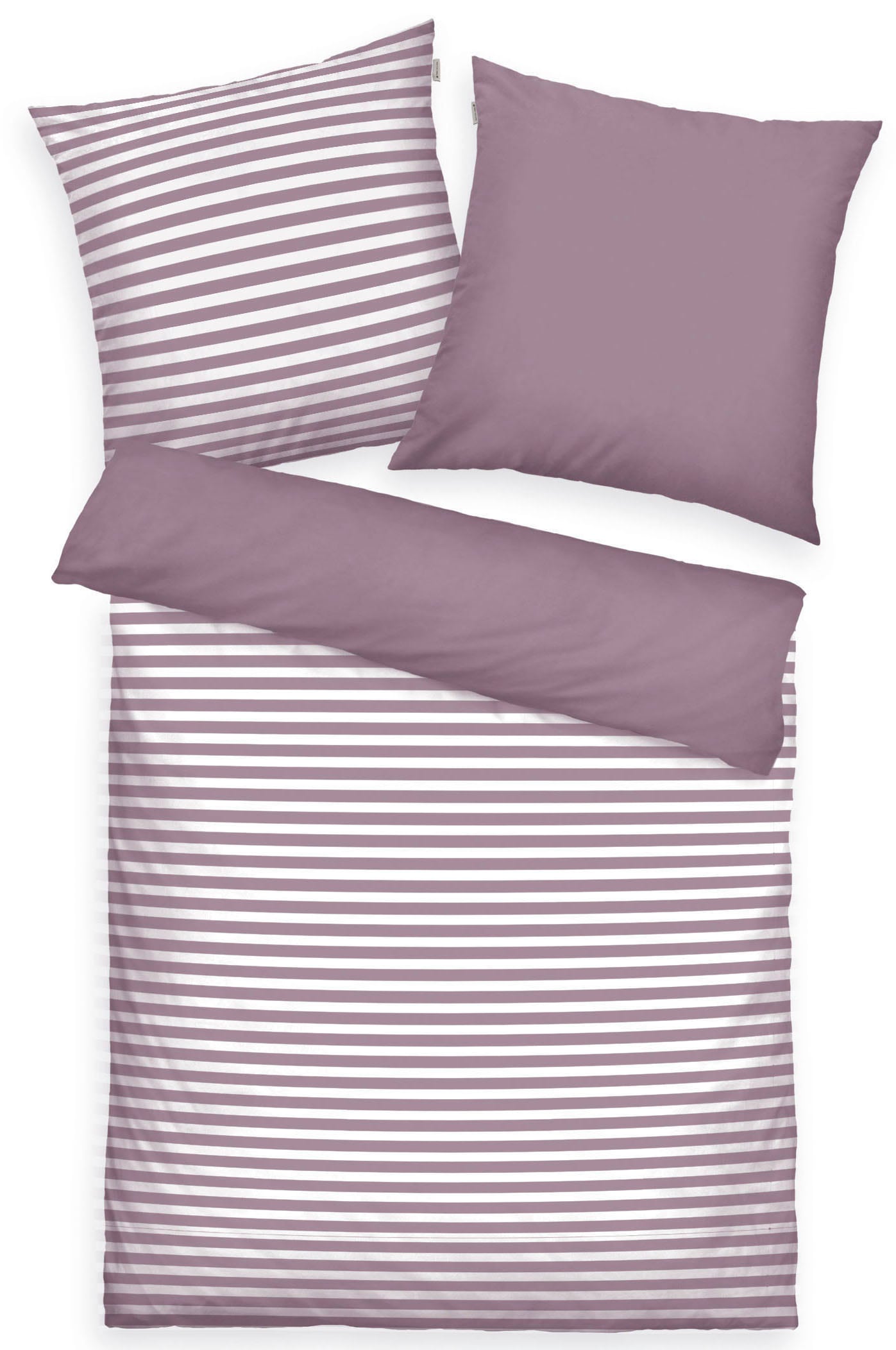 TOM TAILOR HOME Bettwäsche "MEDIUM STRIPES in Gr. 135x200cm, 155x220cm oder 200x220cm" 2 Stk. new bedroom, mit farbigem Markenreißverschluss