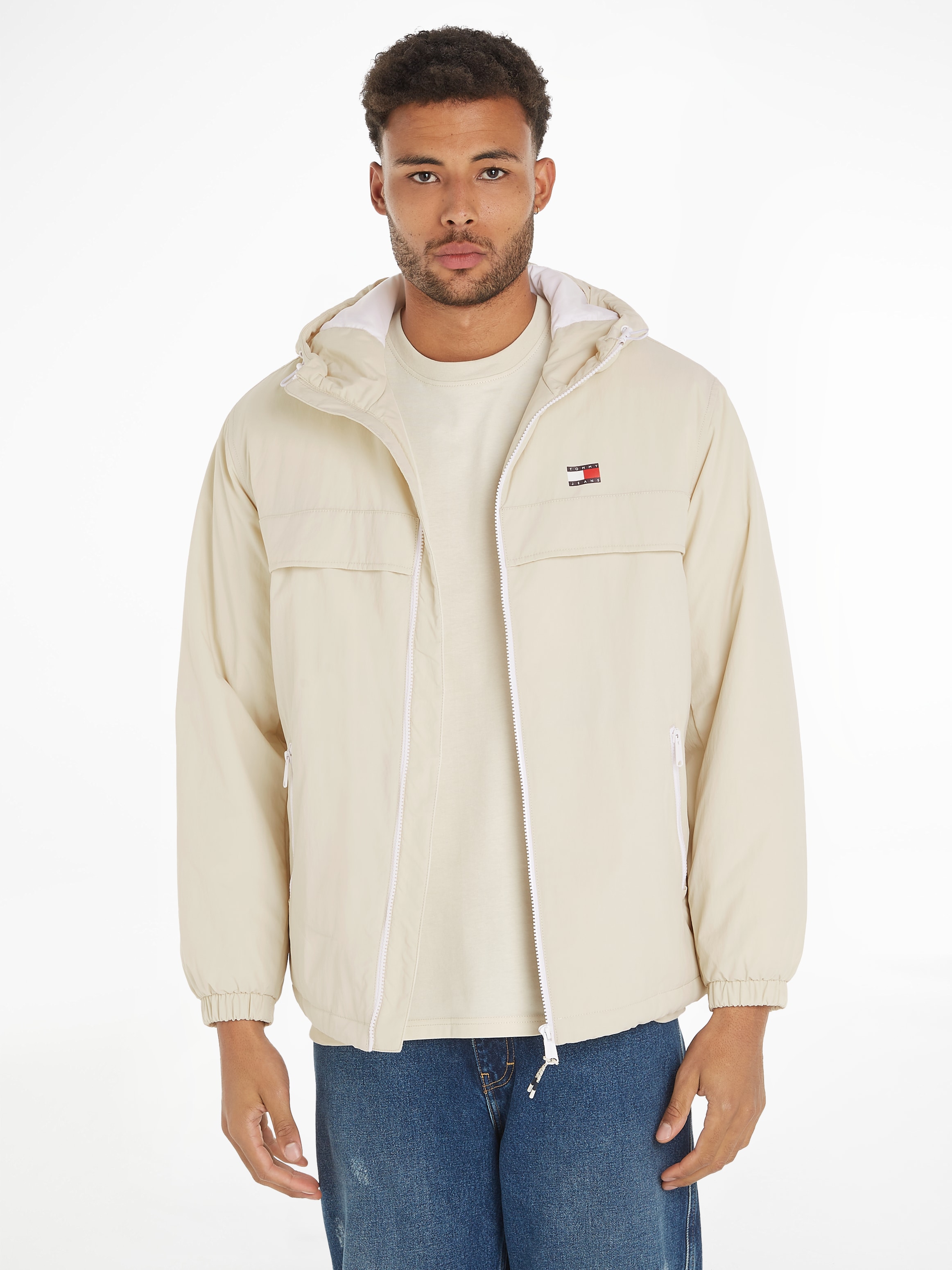 Tommy Jeans Outdoorjacke "TJM PADDED SOLID CHICAGO EXT", mit Kapuze, mit Lo günstig online kaufen