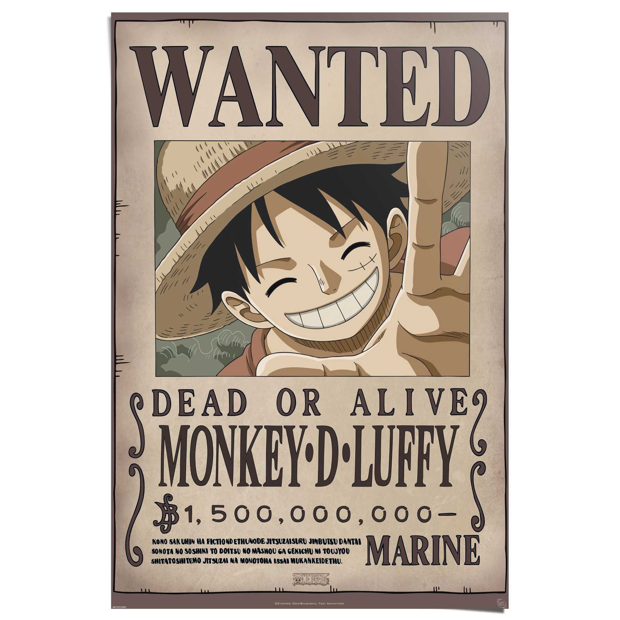 Reinders Poster "One Piece - wanted Luffy" günstig online kaufen