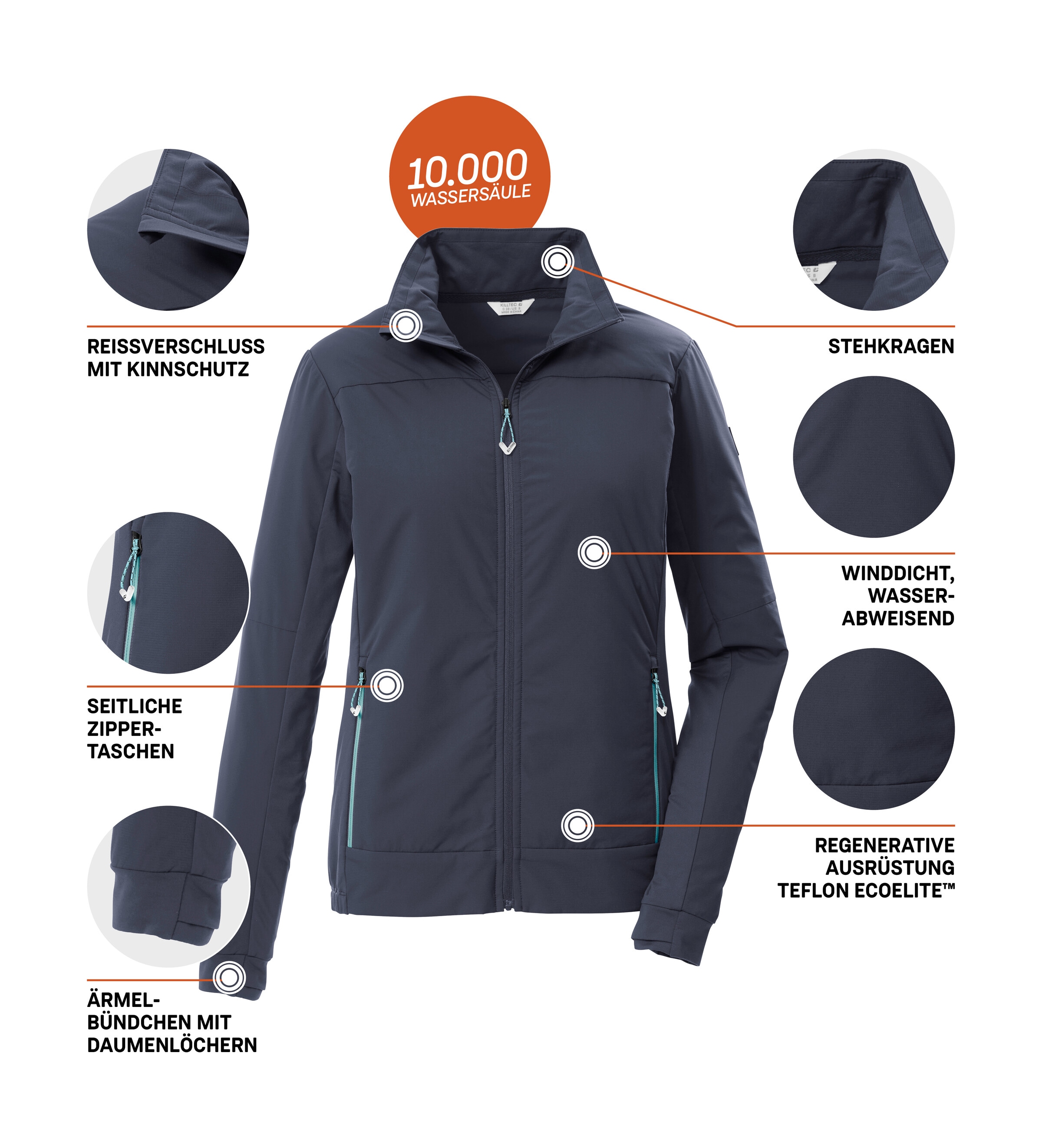 Killtec Funktionsjacke »KOS 21 WMN JCKT« Leichte, wasserabweisende Damenjacke mit Teflon EcoElite™