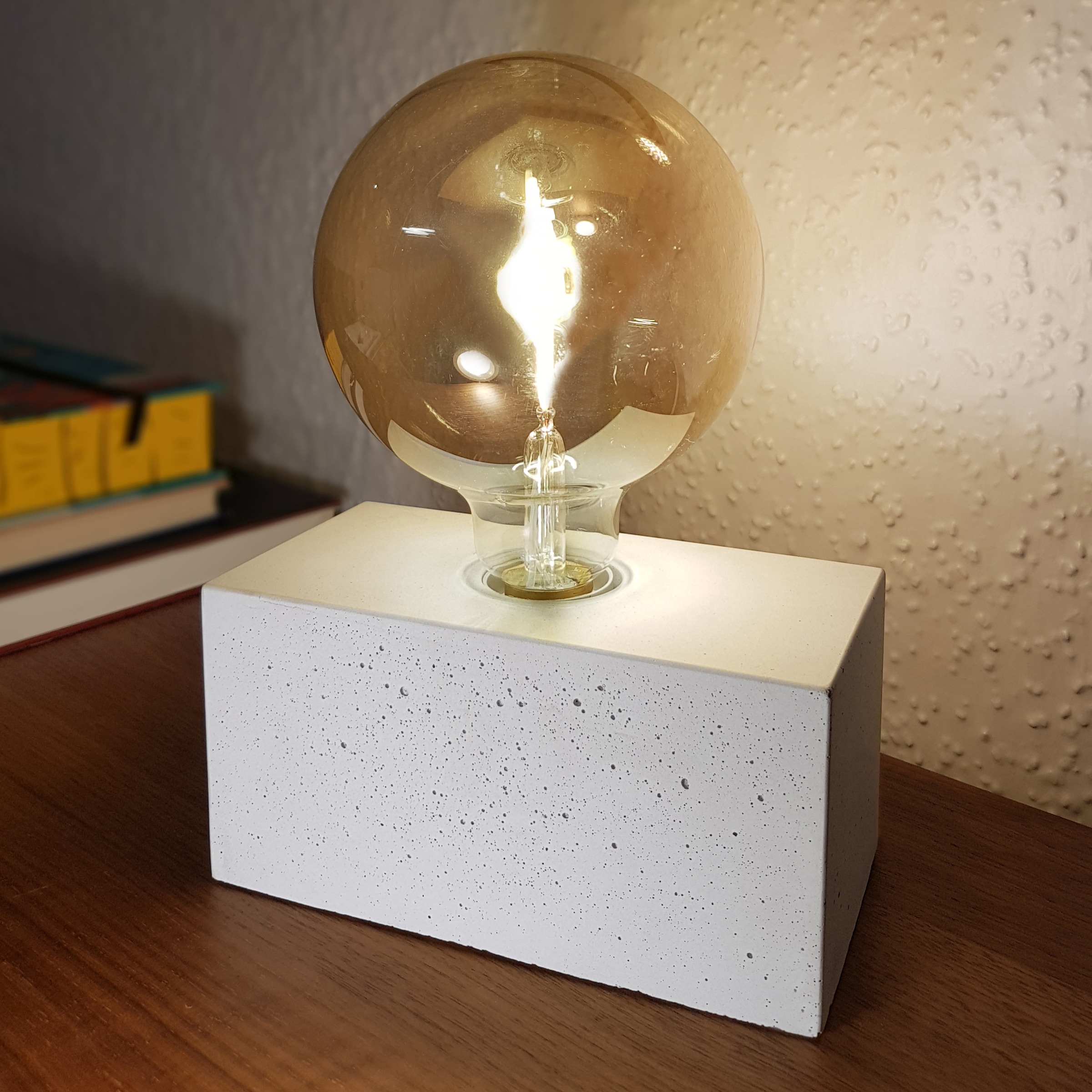 SPOT Light Tischleuchte »STRONG DOUBLE«, 1 flammig, Leuchtmittel E27 | ohne Leuchtmittel, Basis aus weißem Beton, Gut geeignet fuer vintage Leuchtmittel