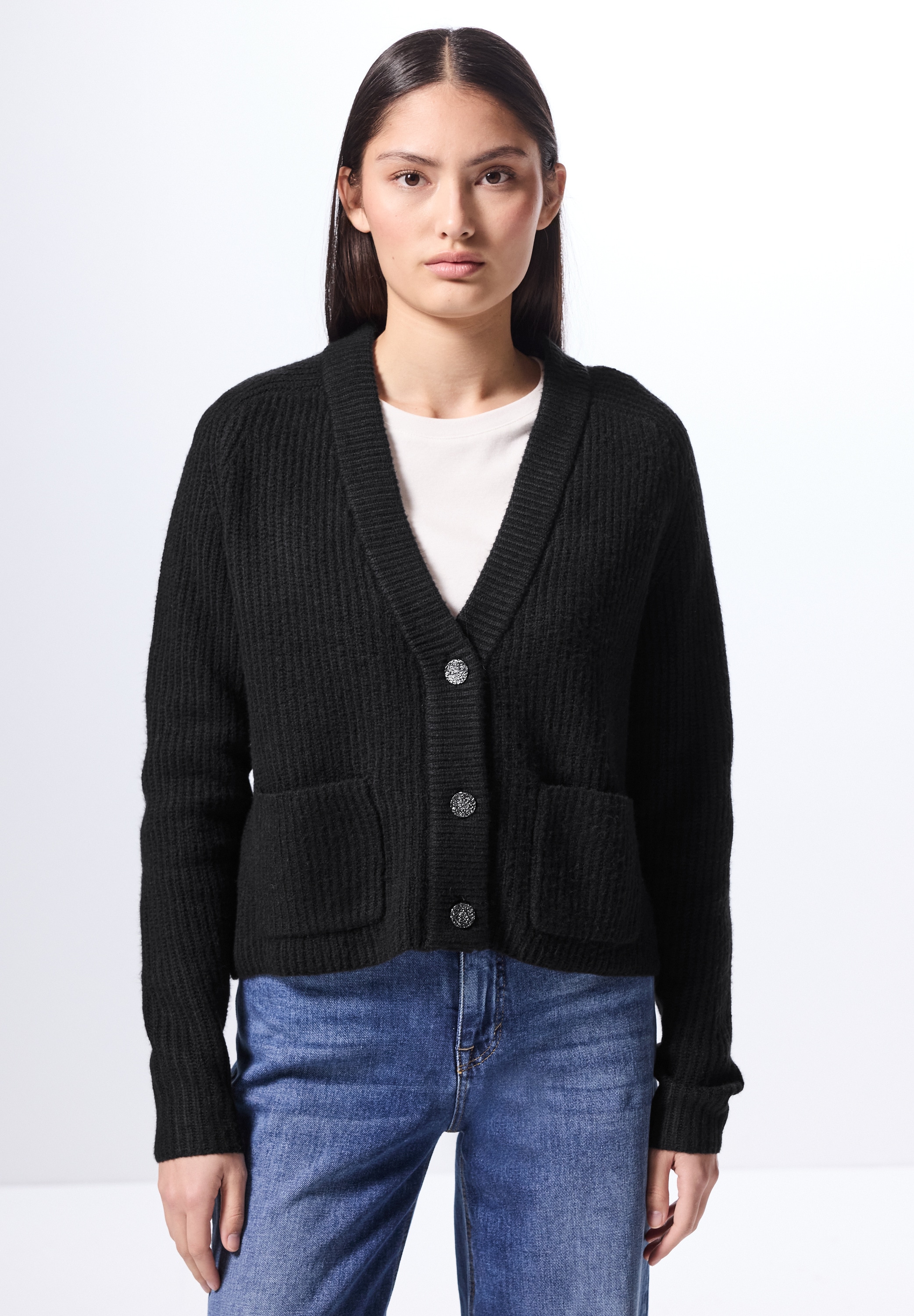 STREET ONE STUDIO Cardigan, mit V-Ausschnitt günstig online kaufen