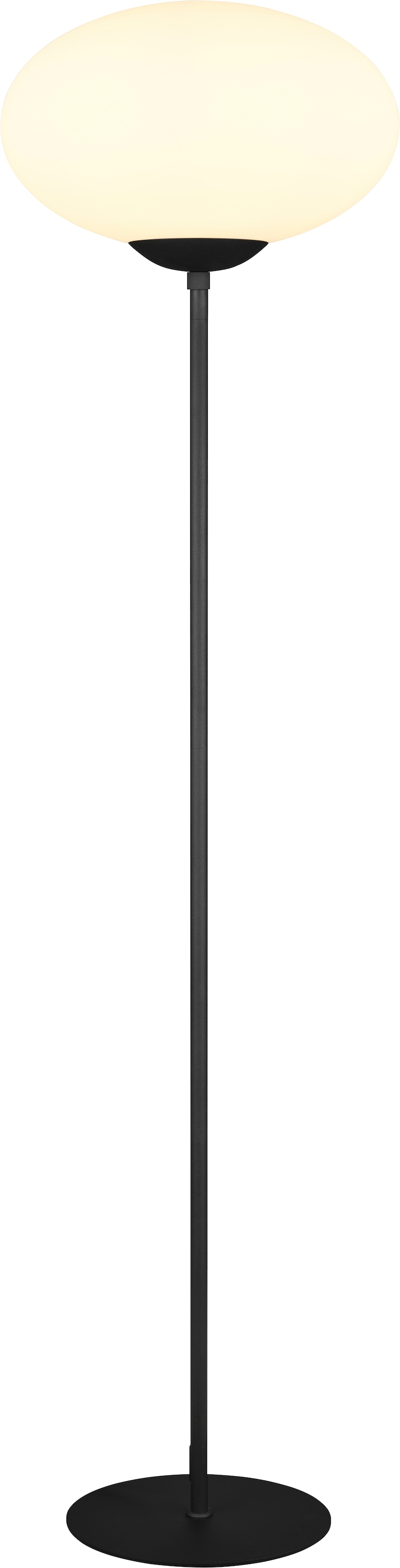 TRIO Leuchten Stehlampe »FOMENTO, Stehleuchte mit Glasschirm Ø 40cm, exkl 1x E27 max 40W« E27 1 Stk. warmweiß - kaltweiß Stehleuchte Metall mit Glas Lampenschirm, Glas opalweiß Höhe 150cm