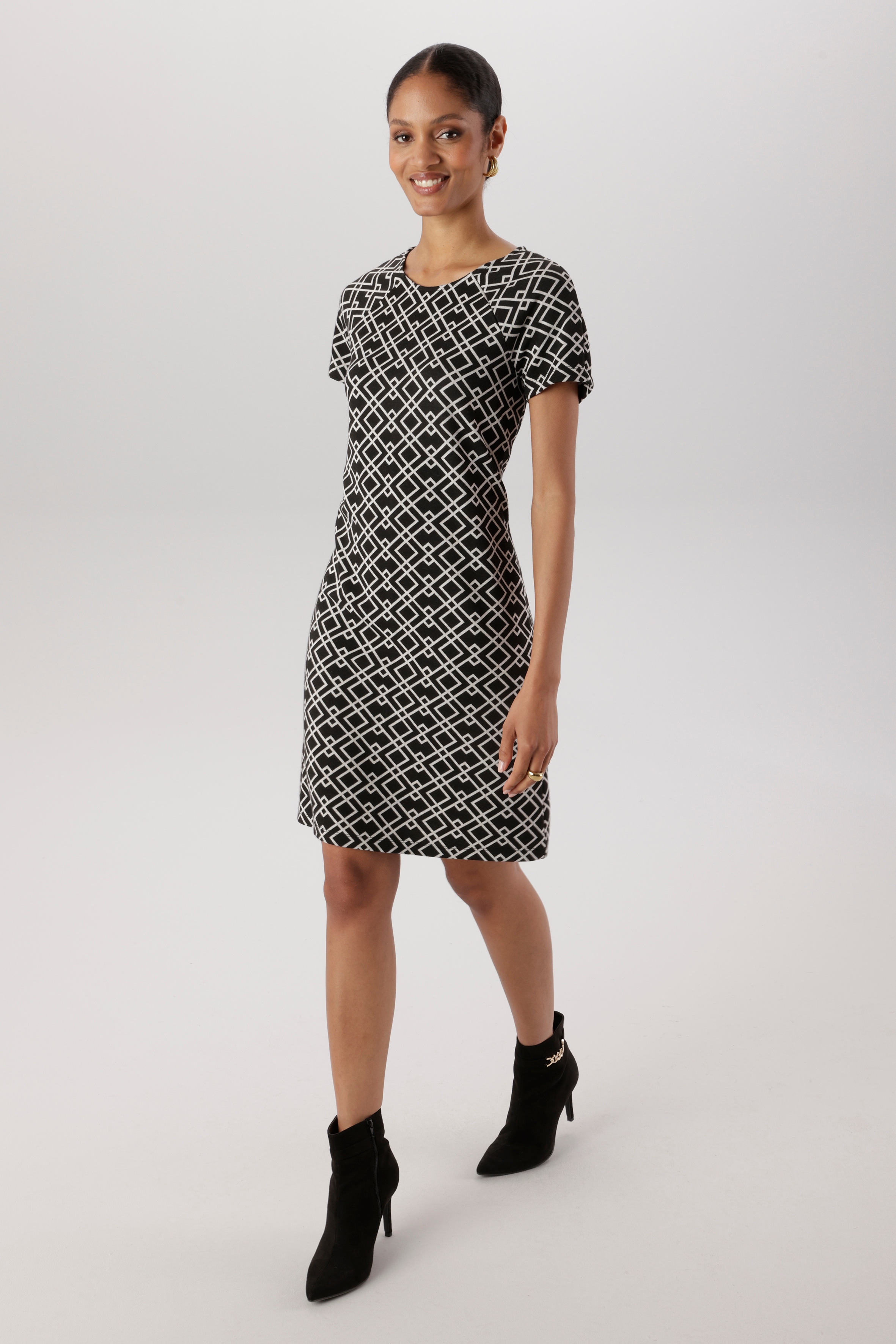 Aniston SELECTED Jerseykleid mit trendiger Jaquardmusterung - NEUE KOLLEKTION