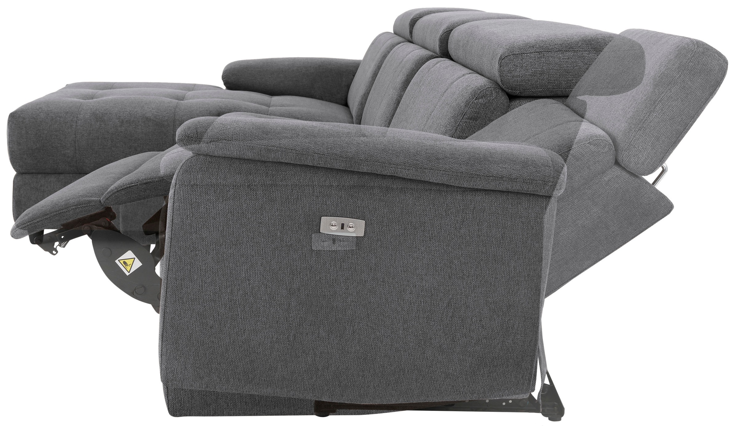 Home affaire Ecksofa »Binado, L-Form,«, mit manueller oder elektrischer Relaxfunktion mit USB-Anschluss