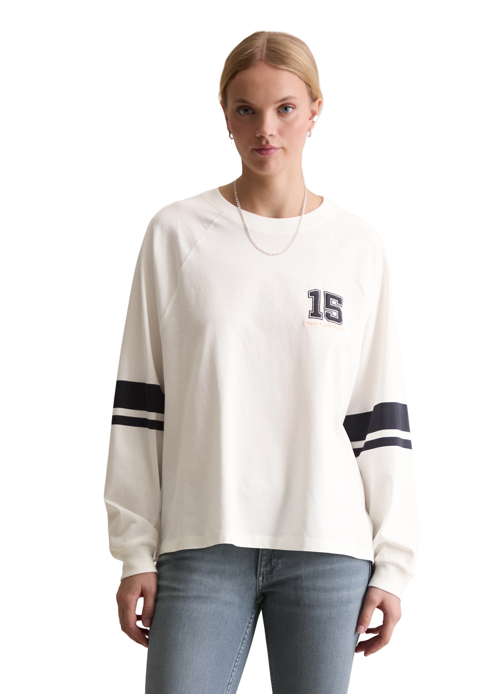 Marc O'Polo DENIM Langarmshirt »mit Streifen-Prints am Ärmel«