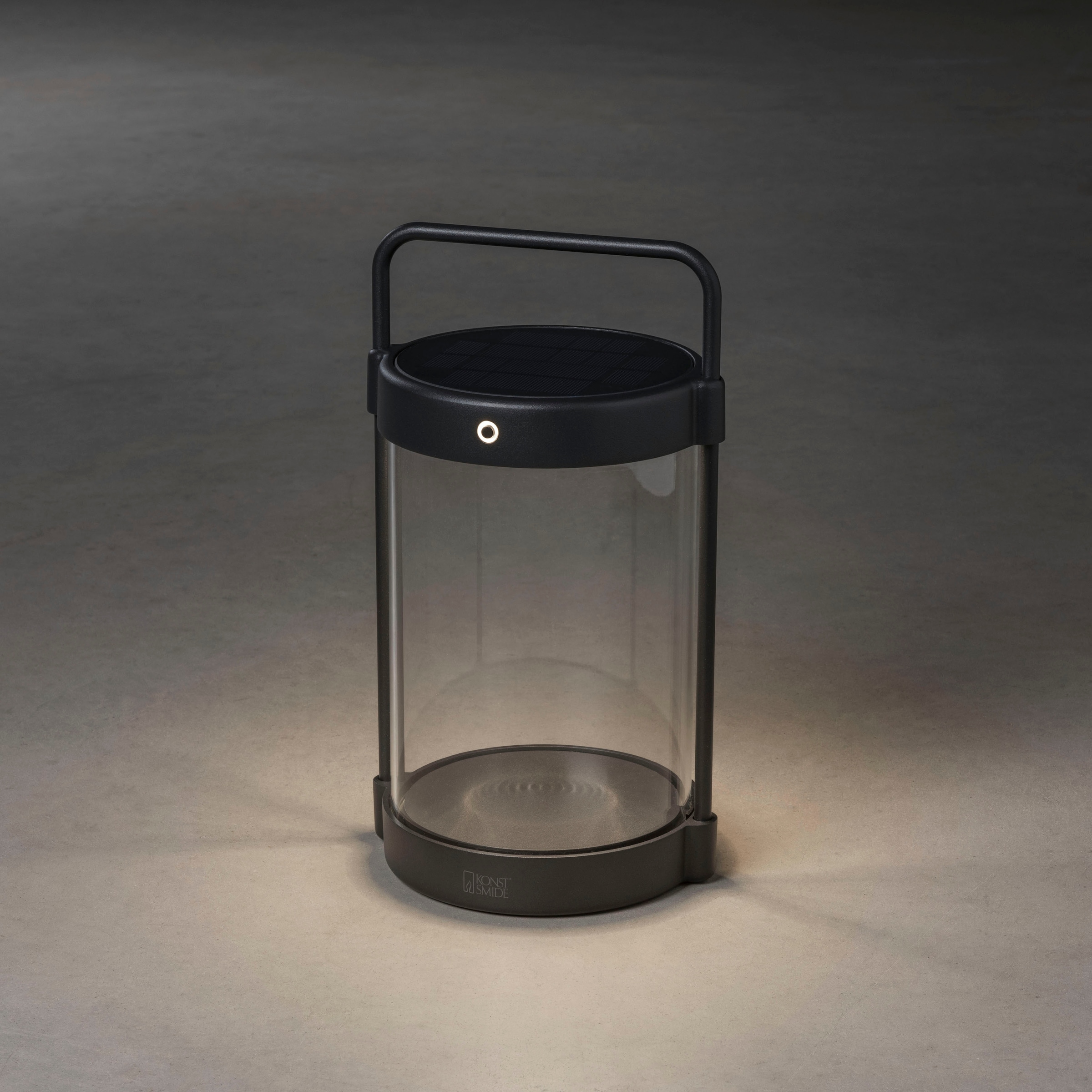 KONSTSMIDE LED Laterne "Crotone", Ø 15cm H: 30cm, 2 Stk., schwarz, Leuchten, Crotone LED Solar/USB-Laterne schwarz, dimmbar, Dammerungs