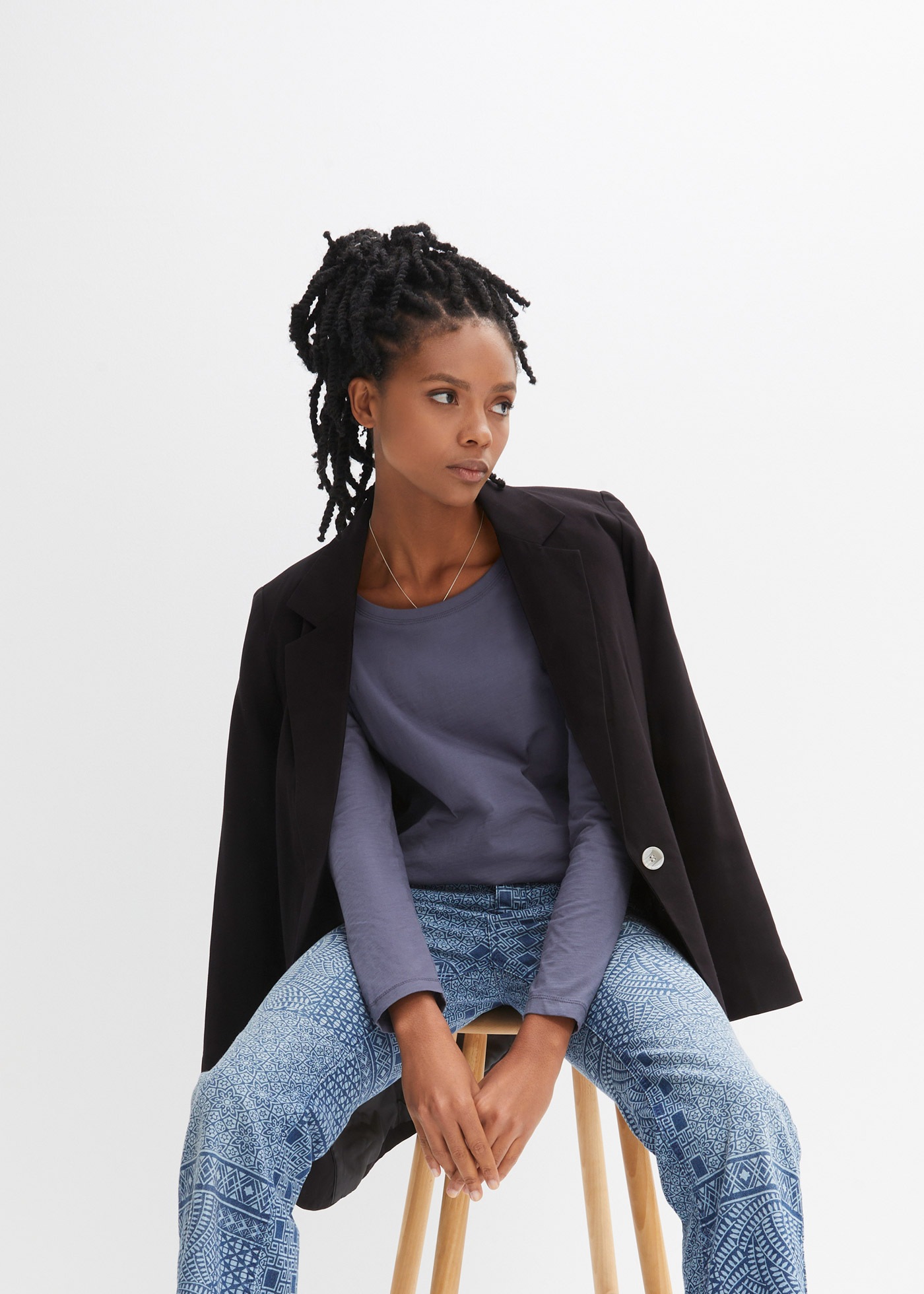 bonprix Langarmshirt "Langarmshirt aus reiner Baumwolle" Langarmshirt aus r günstig online kaufen