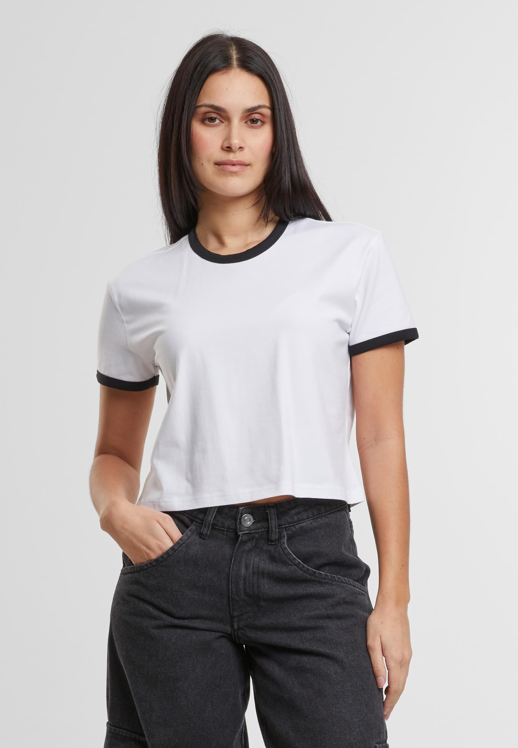 URBAN CLASSICS T-Shirt »Urban Classics Ladies Contrast Retro T-Shirt«, (1 tlg.)