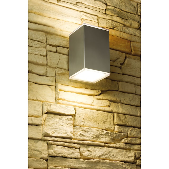 HEITRONIC LED Wandleuchte »Kubus«, 2 flammig-flammig, Wandlampe, Außenlampe, Lichtaustritt nach oben und unten, aus Edelstahl | BAUR