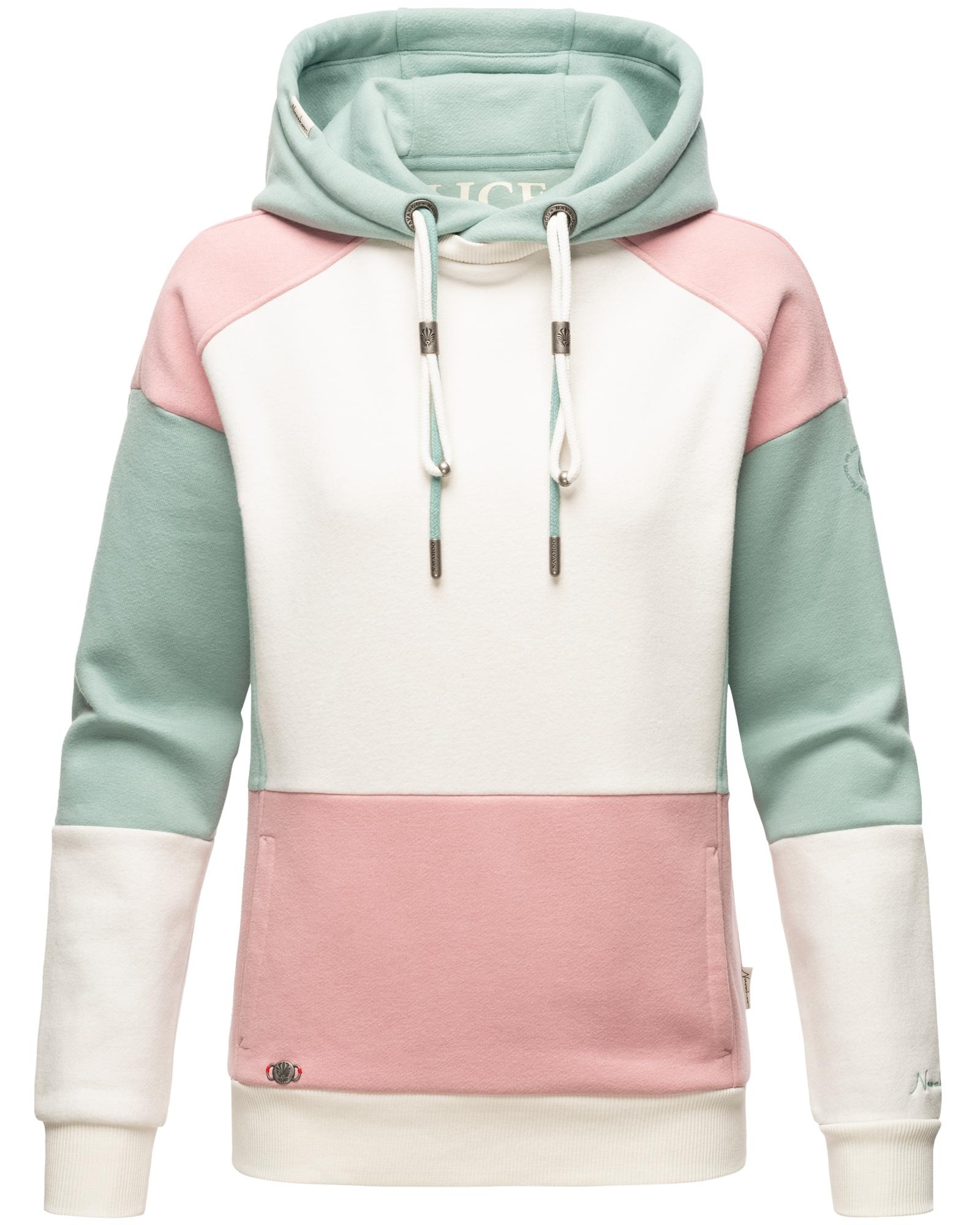 Navahoo Kapuzensweatshirt »Babykätzchen«, Verspielter Damen Hoodie im Colorblocking-Look