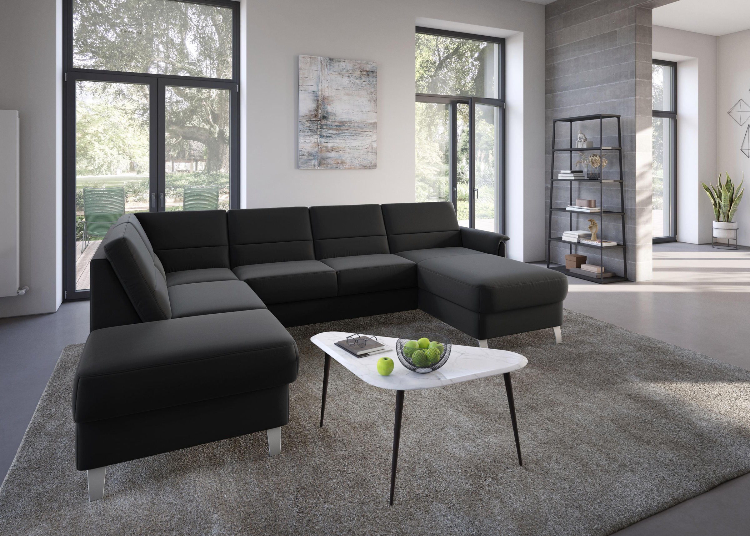sit&more Wohnlandschaft »Palmera U-Form«, Federkern, wahlweise mit Bettfunktion und mit/ohne Stauraum