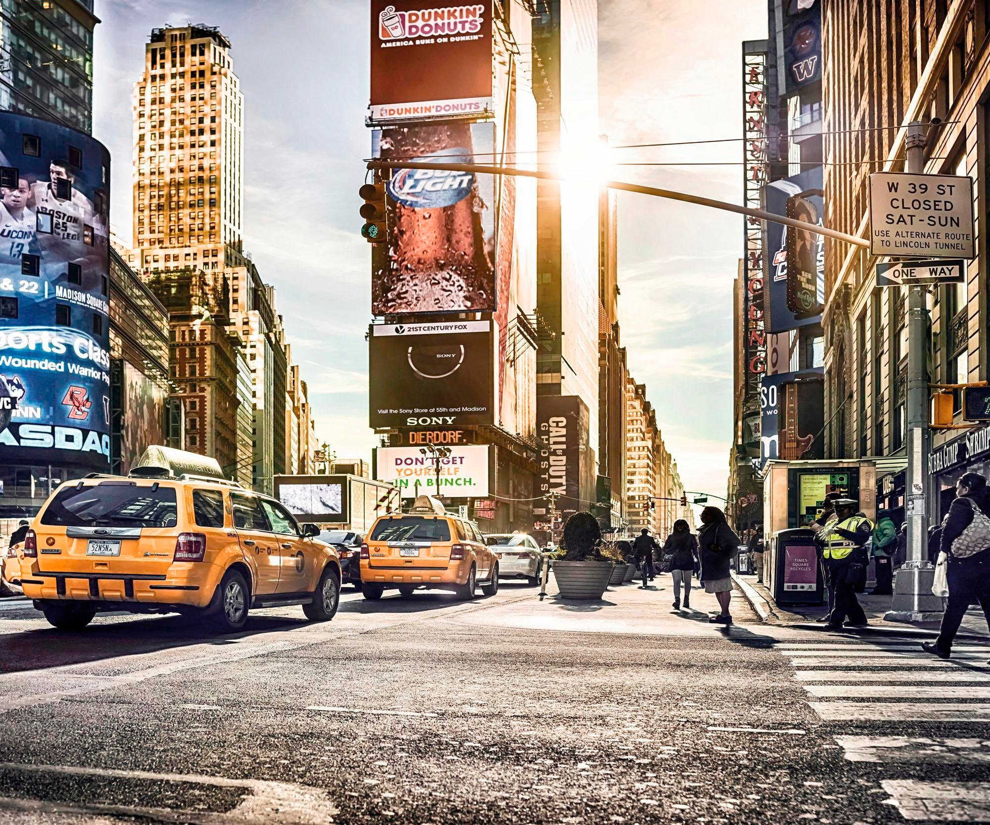 Vliestapete »Times Square«, 300x250 cm (Breite x Höhe), Vliestapete, 100 cm Bahnbreite