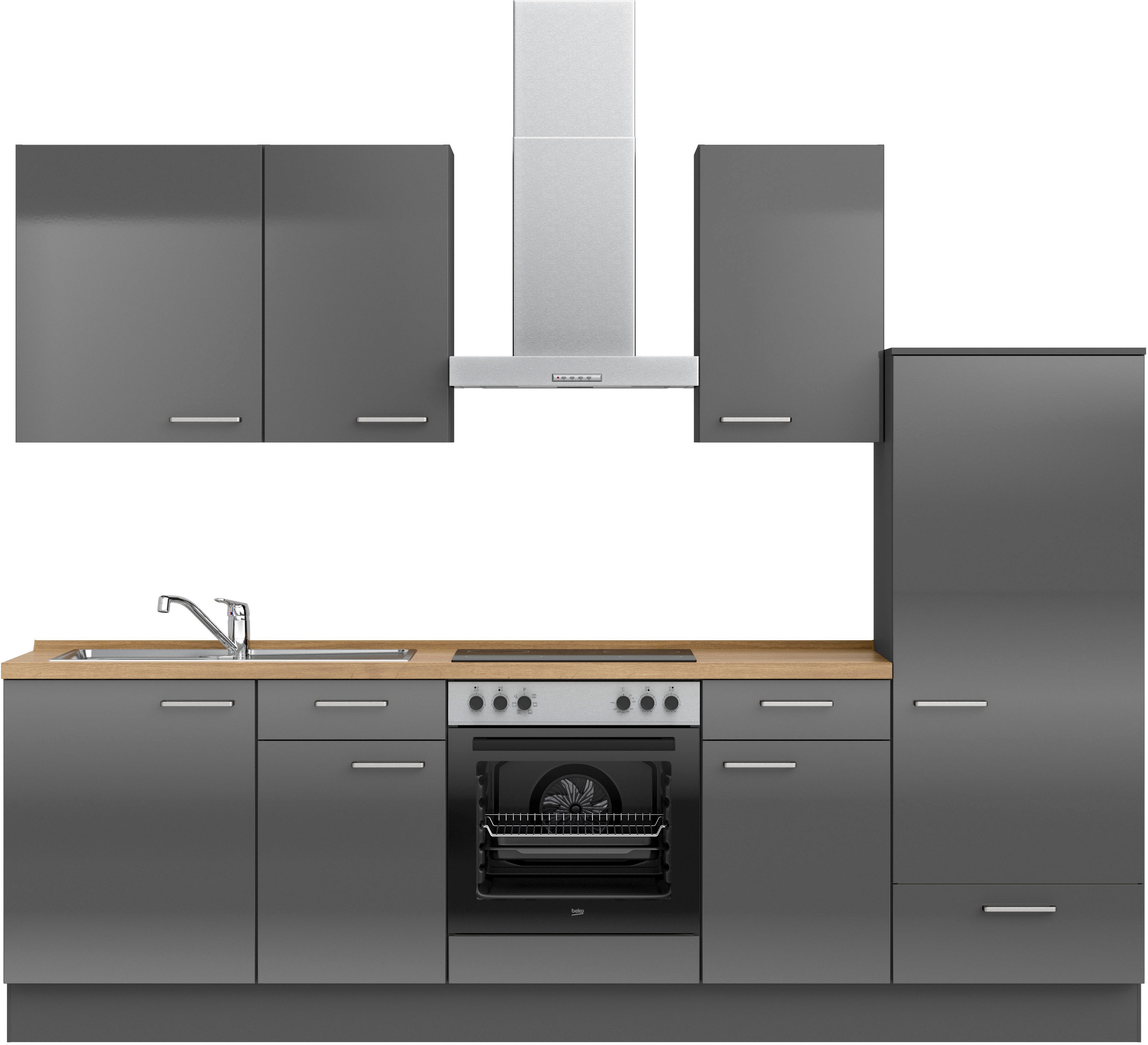 nobilia ""Flash I", NEU: individuell anpassbar mit gratis Profi-Beratung" vormontiert, Breite 270 cm, Ausrichtung wählbar, wahlw. mit E-Geräten