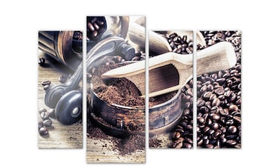 Wall-Art Mehrteilige Bilder »Kaffeeduft Bohnen (4-teilig)«, (Set, 4 St.) kaufen