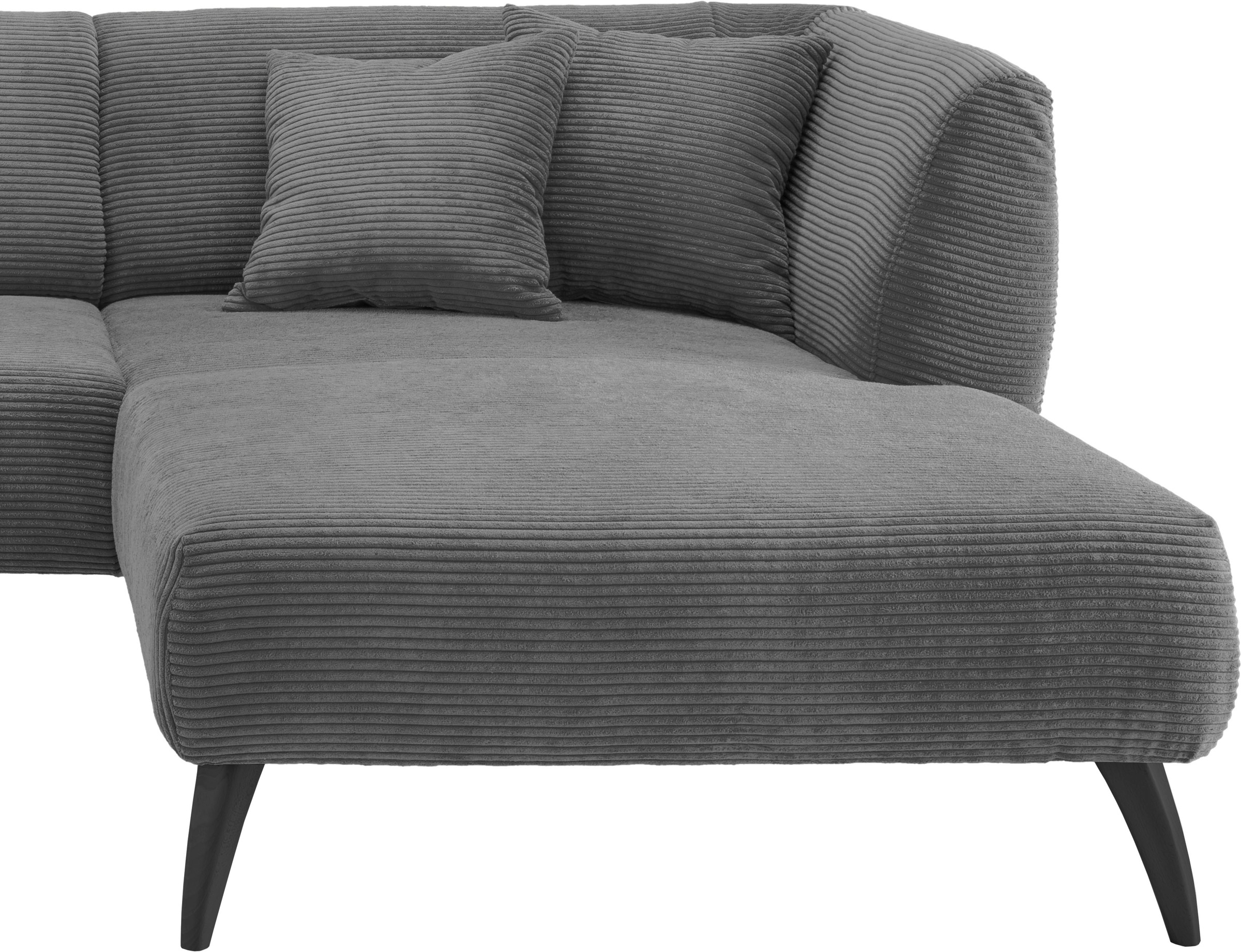 INOSIGN Ecksofa »Colori L-Form«, Holzfußfarbe wählbar, inkl. 4x Zierkissen