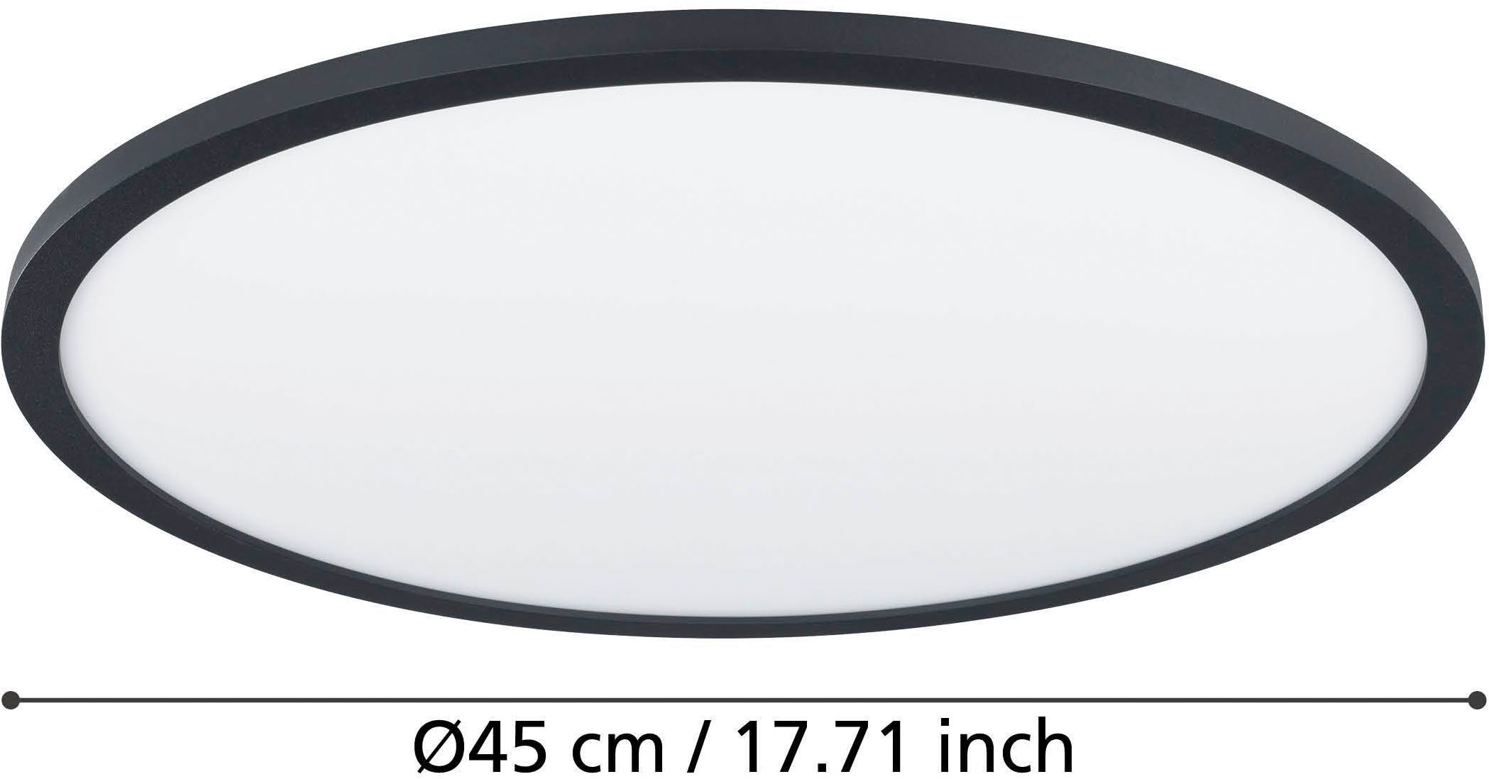 EGLO Deckenleuchte »Sarsina-Z Deckenlampe, ZigBee 3.0, Deckenlampe, Metall, Flurlampe« LED-Modul 1 Stk. Kaltweiß | Neutralweiß | Warmweiß Wand-/Deckenleuchte - H5,2 x Ø45 cm - schwarz - 33,5W inkl.