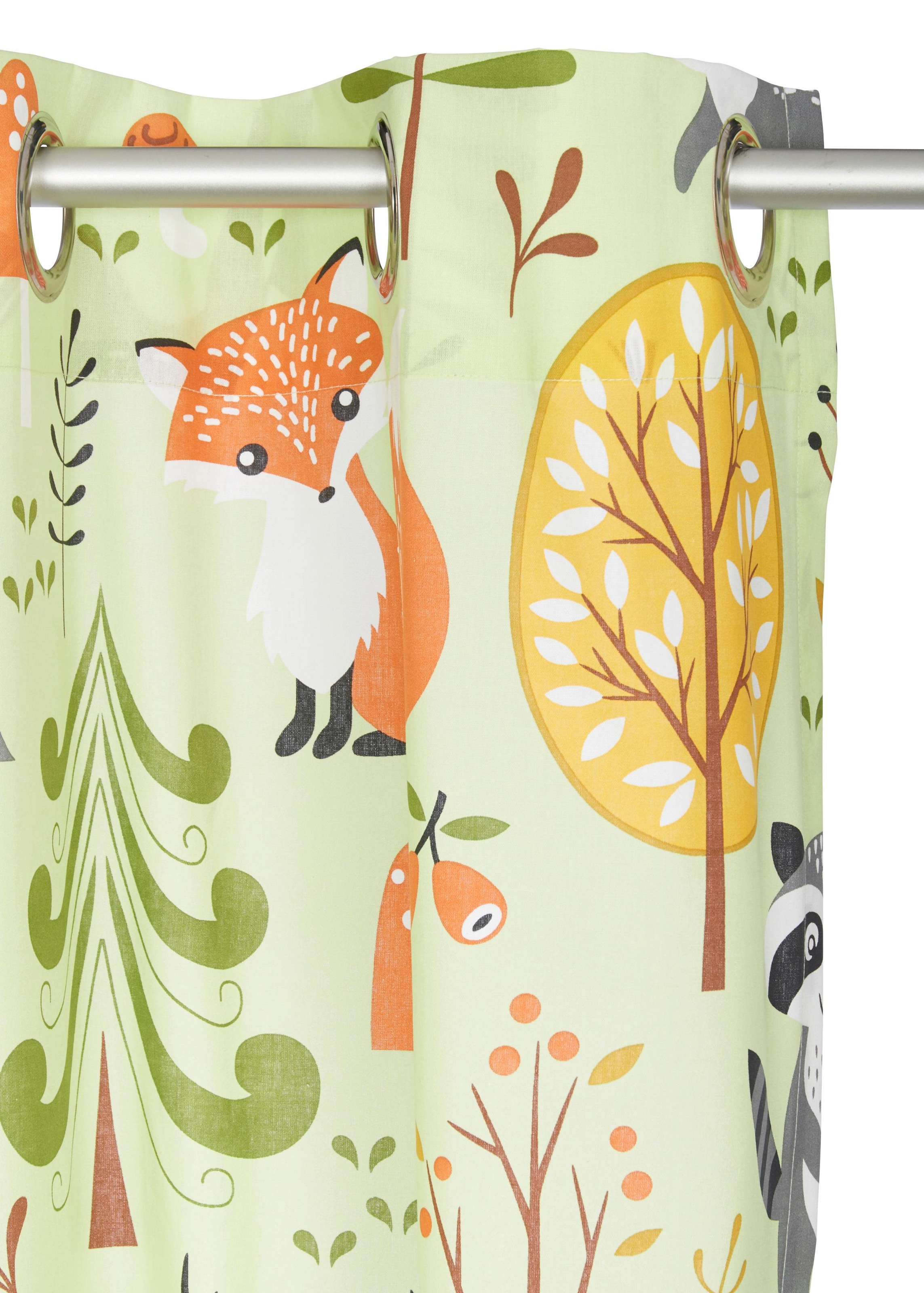 my home Gardine "Waldtiere" Ösen 1 Stk. tlg. Kindergardine, halbtransparent günstig online kaufen