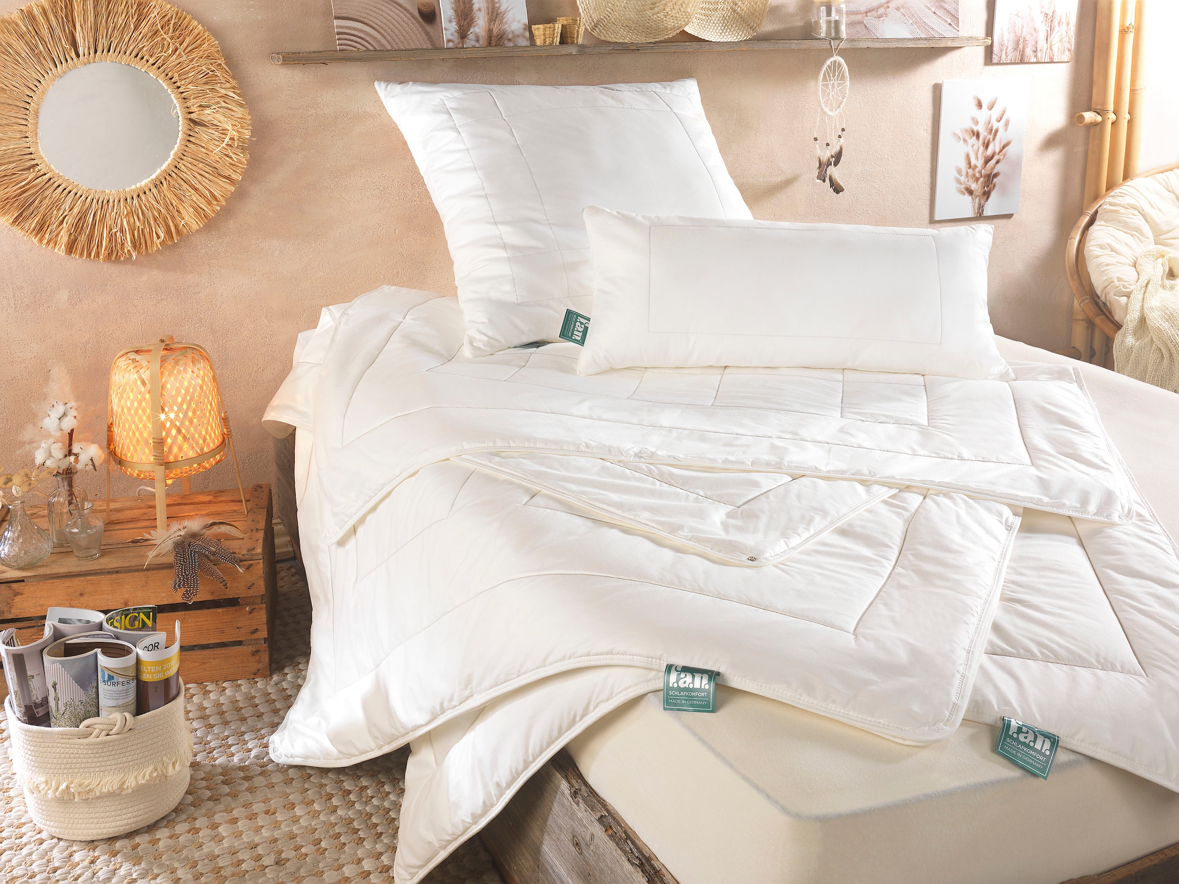 f.a.n. Schlafkomfort Baumwollbettdecke "African Cotton", 4-Jahreszeiten, (1 St.), Bettdecke in 135x200 oder 155x220 cm, 