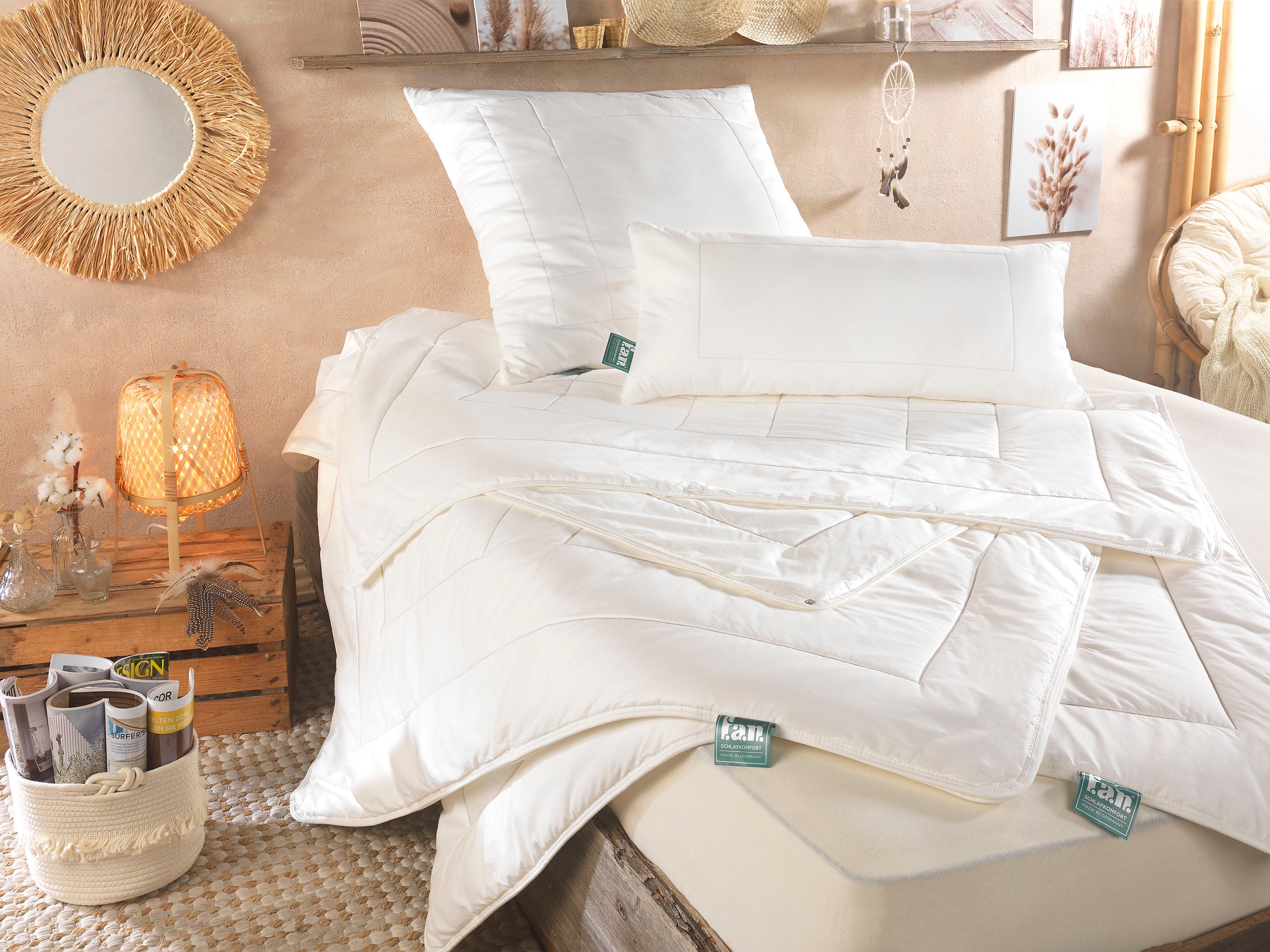 f.a.n. Schlafkomfort Baumwollbettdecke "African Cotton", leicht, (1 St.), Bettdecke in 135x200 oder 155x220 cm, Winter o