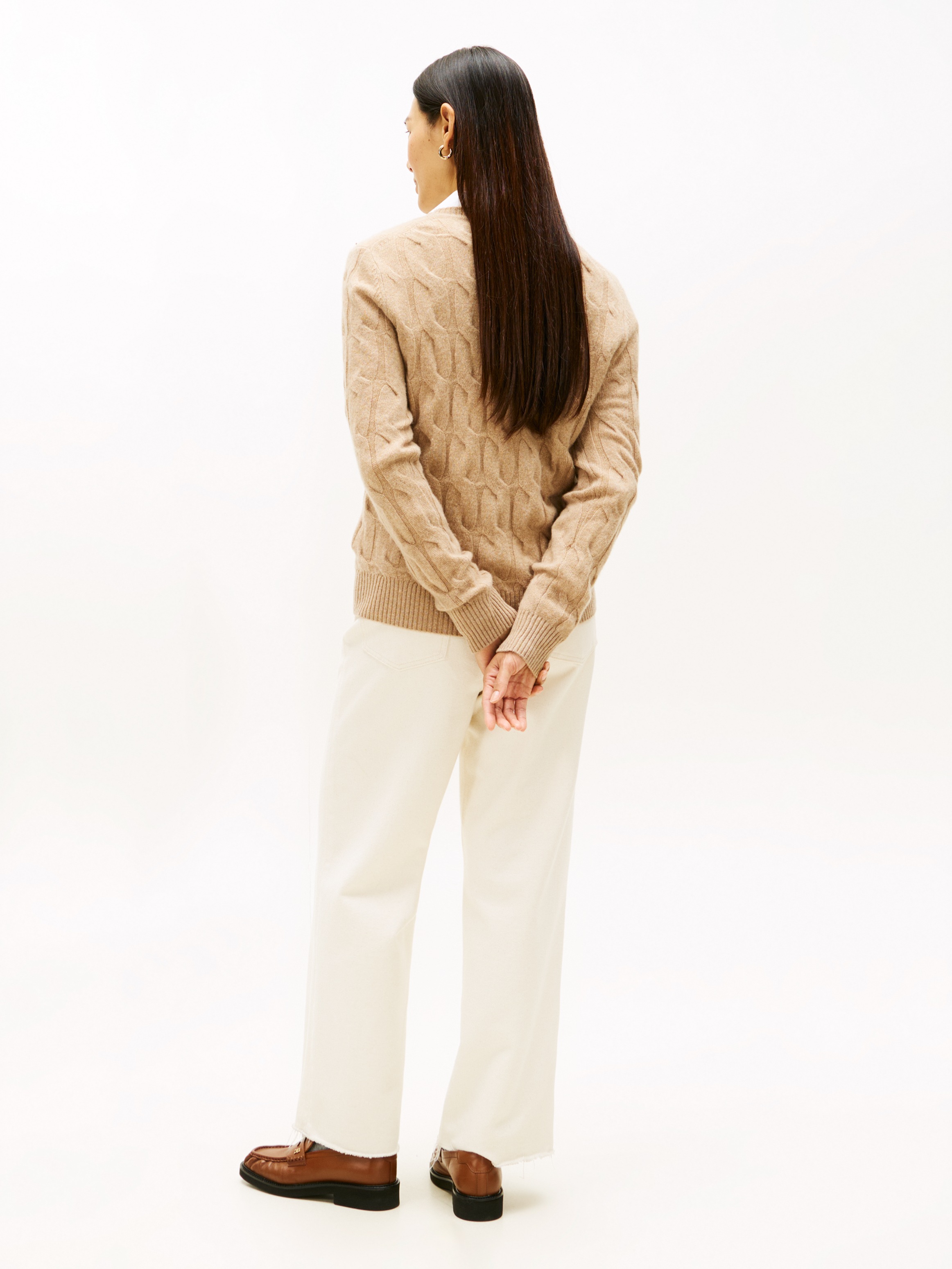 Tommy Hilfiger Strickpullover »SOFT WOOL CABLE C-NK« Wolle, mit Zopfmuster