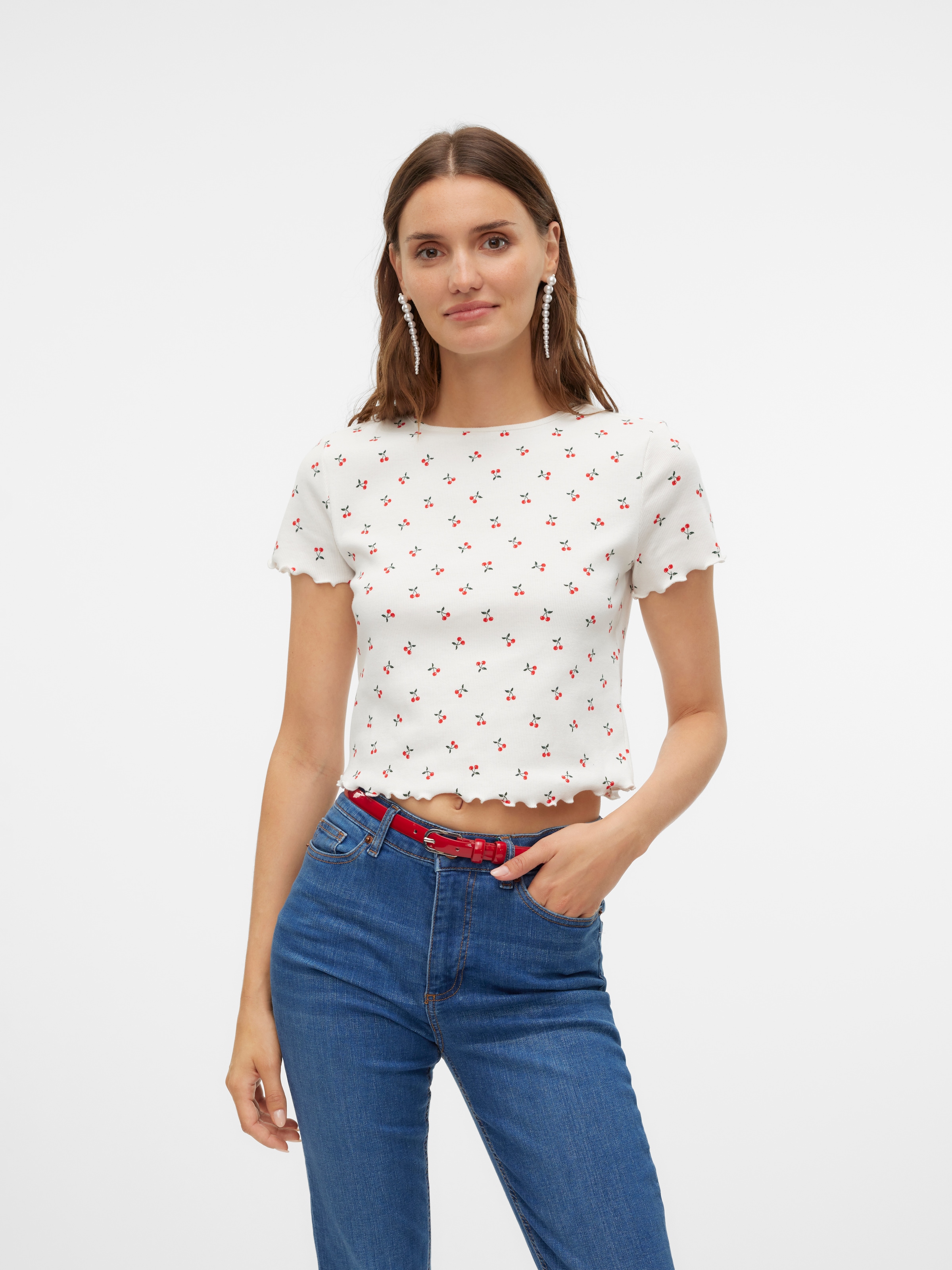 Vero Moda Kurzarmshirt "VMHARRY SS O-NECK TOP JRS NOOS" günstig online kaufen