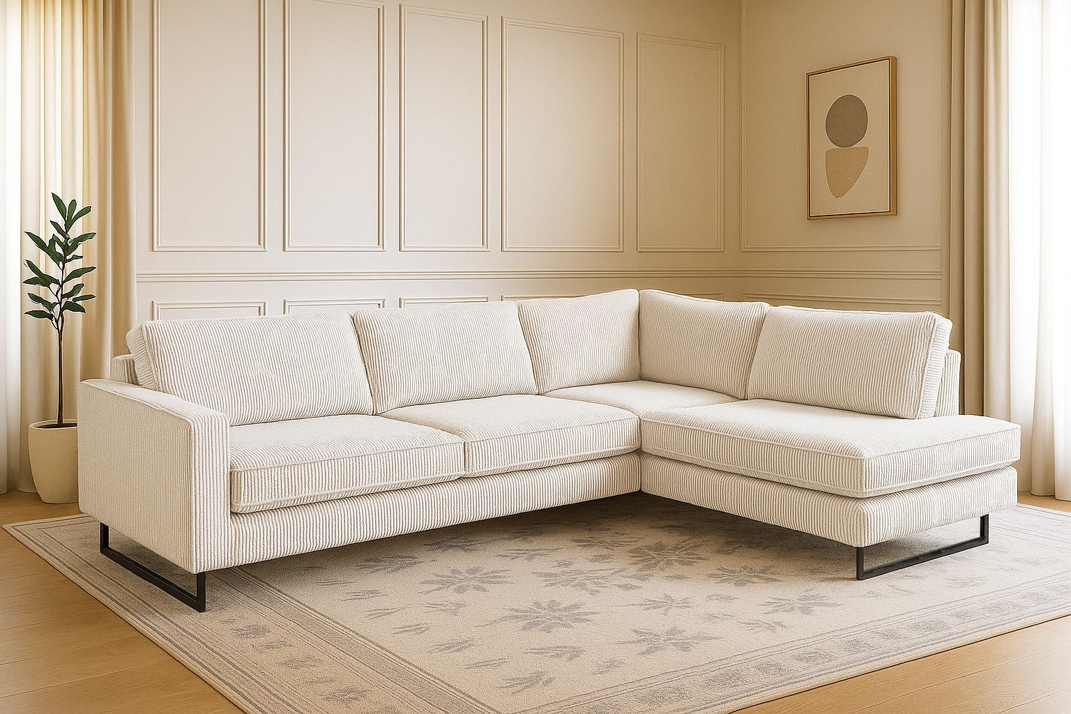 Home affaire Ecksofa "Pinto, 290 cm, Cord, Chenille, Lederoptik, Ottomane l günstig online kaufen