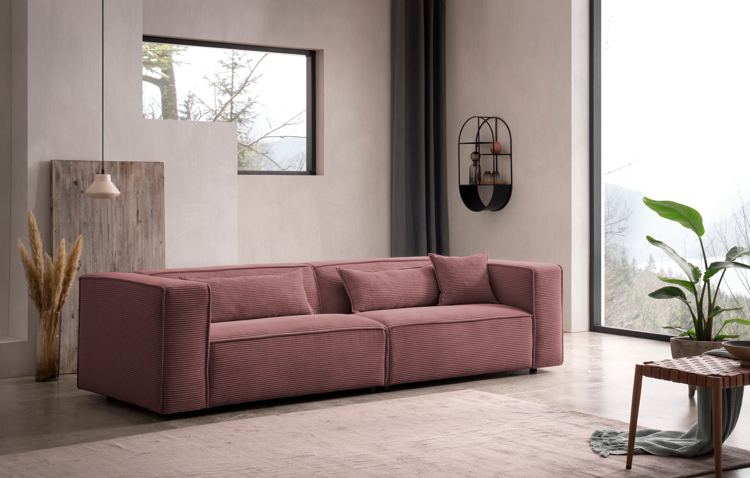 LeGer Home by Lena Gercke 3-Sitzer "PIARA, Couch mit Kedernaht, Sofa in Cor günstig online kaufen
