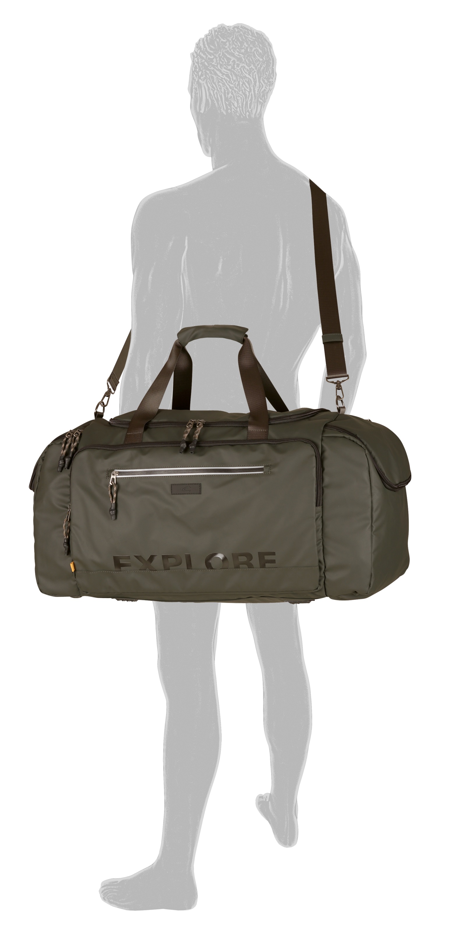 Thumbnail - camel active Reisetasche "Explore" wasserabweisendes recyceltes Nylon und reflektierende Reißverschlüsse