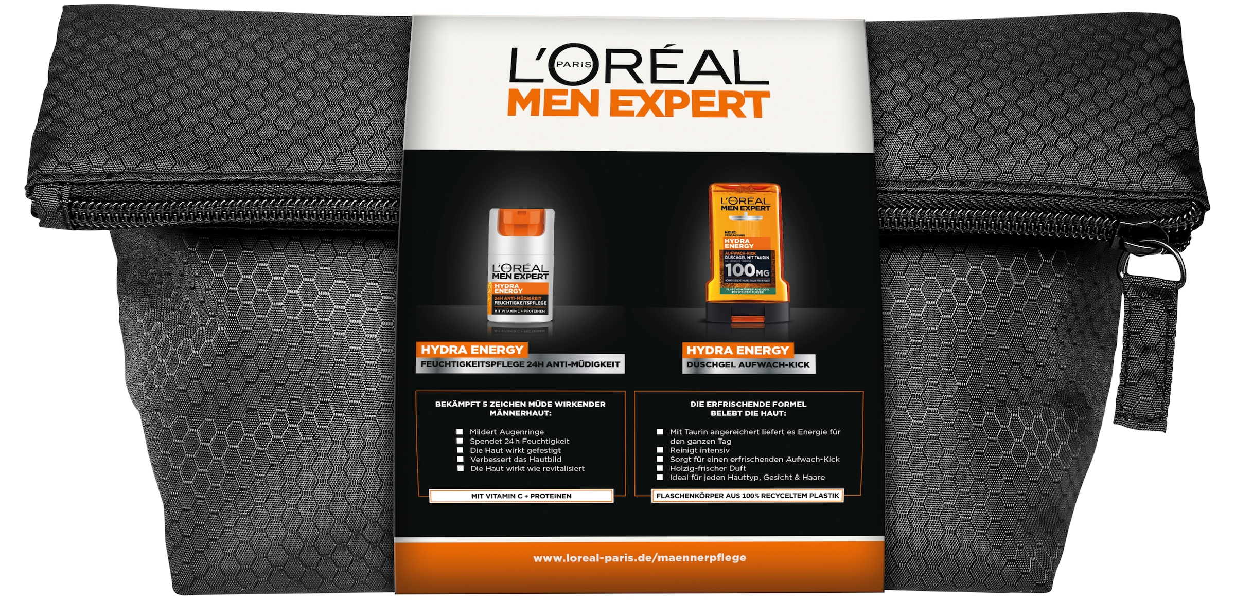 L'ORÉAL PARIS MEN EXPERT Pflege-Set »L'Oréal Men Expert Hydra Energy Energy Bag«, (Set, 3 tlg.), mit hoher Wirksamkeit