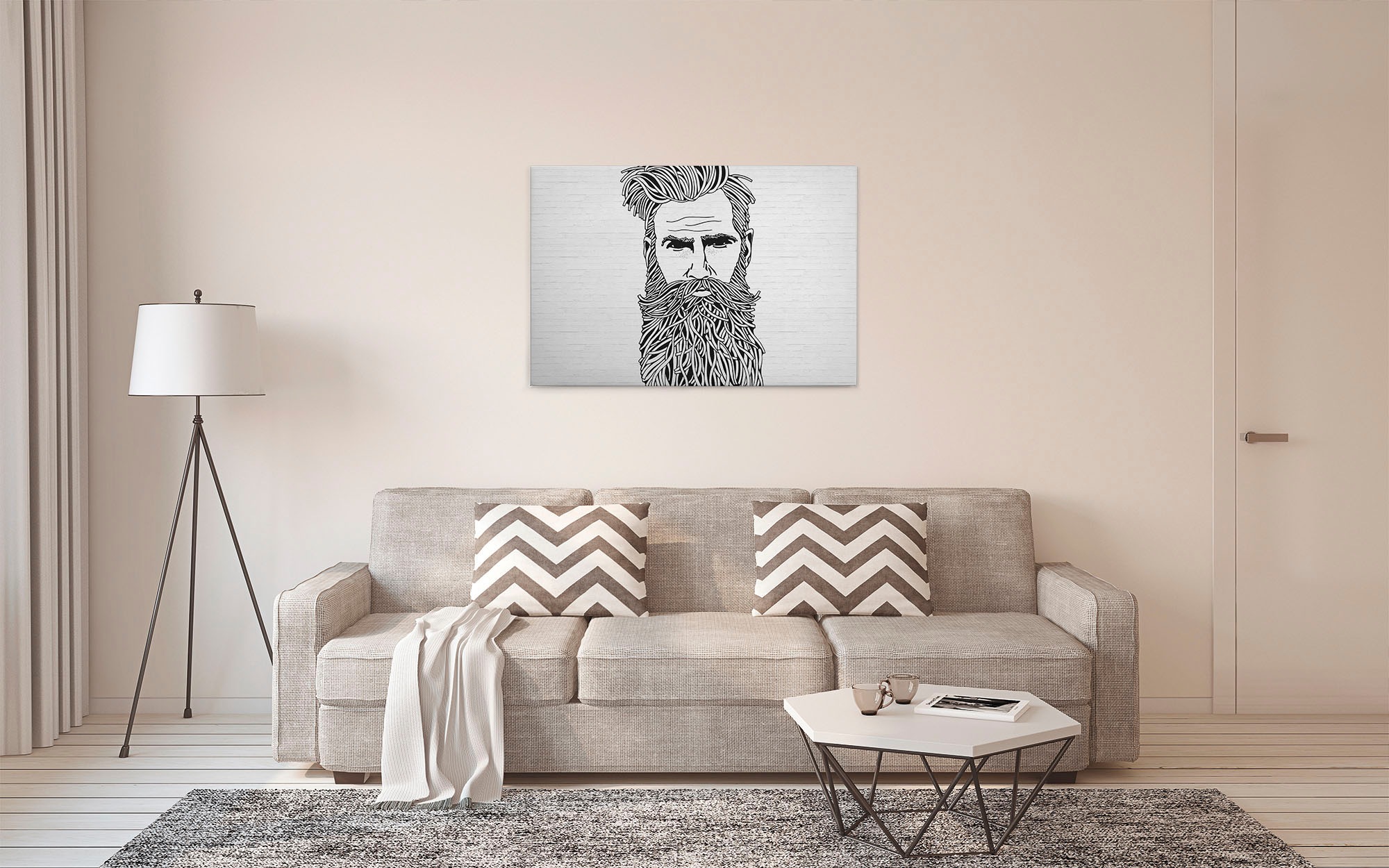 A.S. Création Leinwandbild »iconic«, Kunst-Modern-Kinder, (1 St.), Schwarz-Weiß Zeichnung Rockabilly Keilrahmen Leinwand-Bild Wohnzimmer
