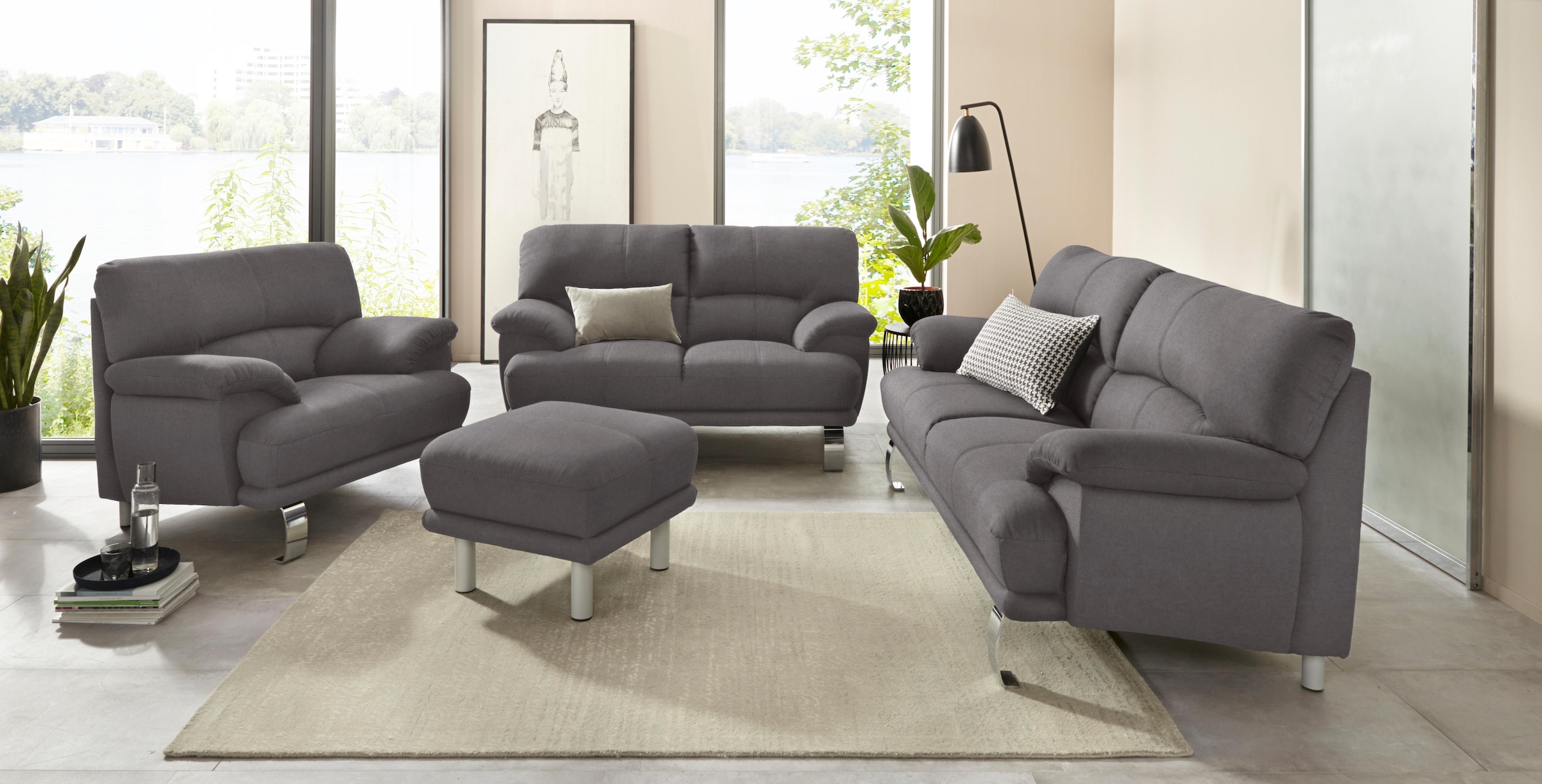 TRENDMANUFAKTUR 2-Sitzer »Cecilia II, mit italienischem Design, tollen Details«, und tollem Sitzkomfort