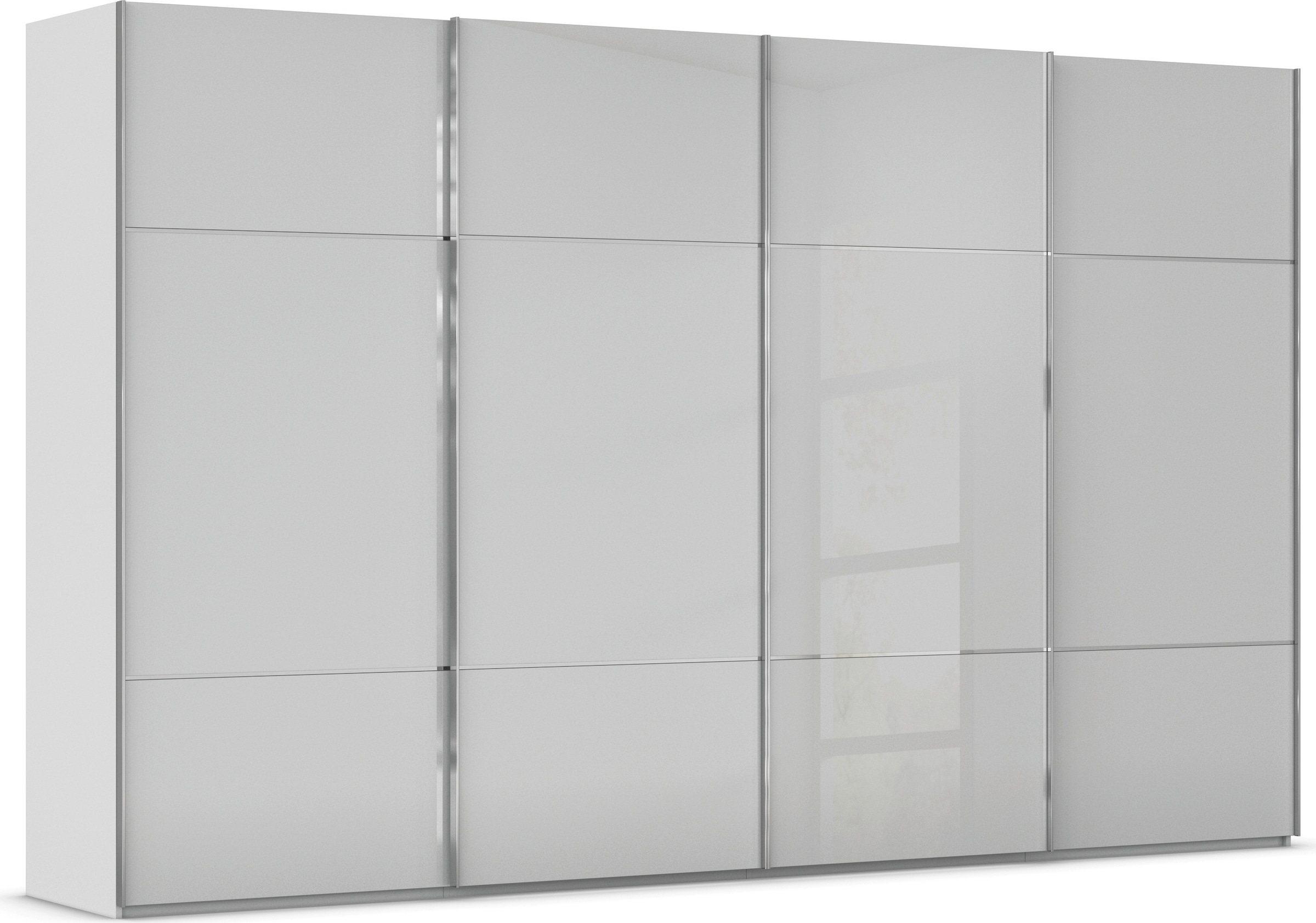 rauch "Kleiderschrank Schrank Garderobe Schlafzimmerschrank SCALE-TRIO" edle dreigeteilte Front mit 2 Zierleisten Glasfront MADE IN GERMANY