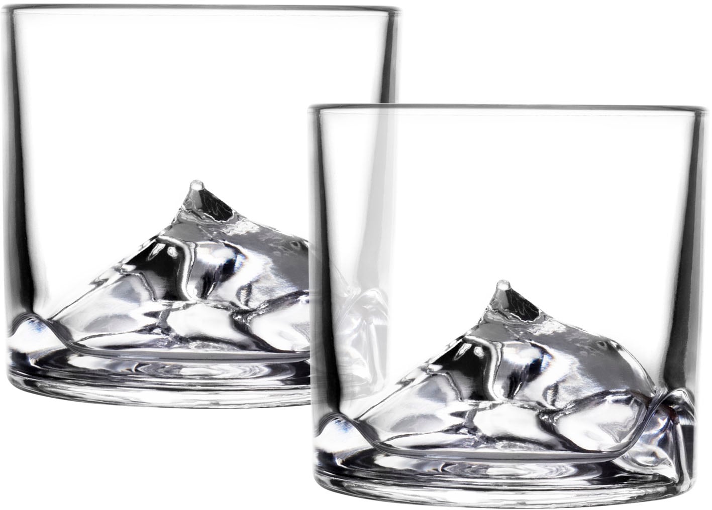 Whiskyglas »Everest«, (Set, 2 tlg.), dicker Glasboden als Bergmotiv