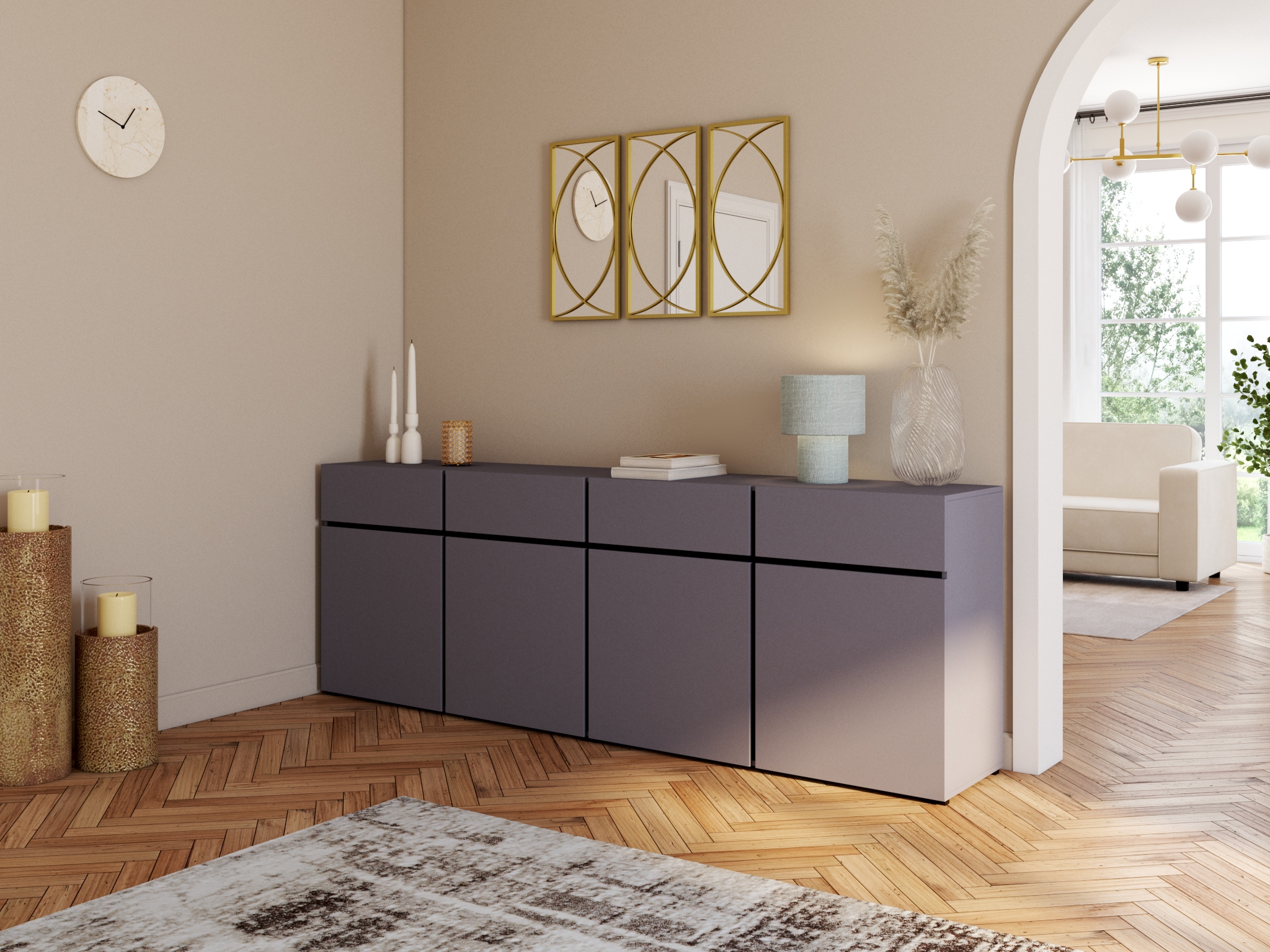 LeGer Home by Lena Gercke Tischleuchte »Debora« E27 1 Stk. Teddy-Stoff, Höhe 30 cm, Ø 23 cm, E27