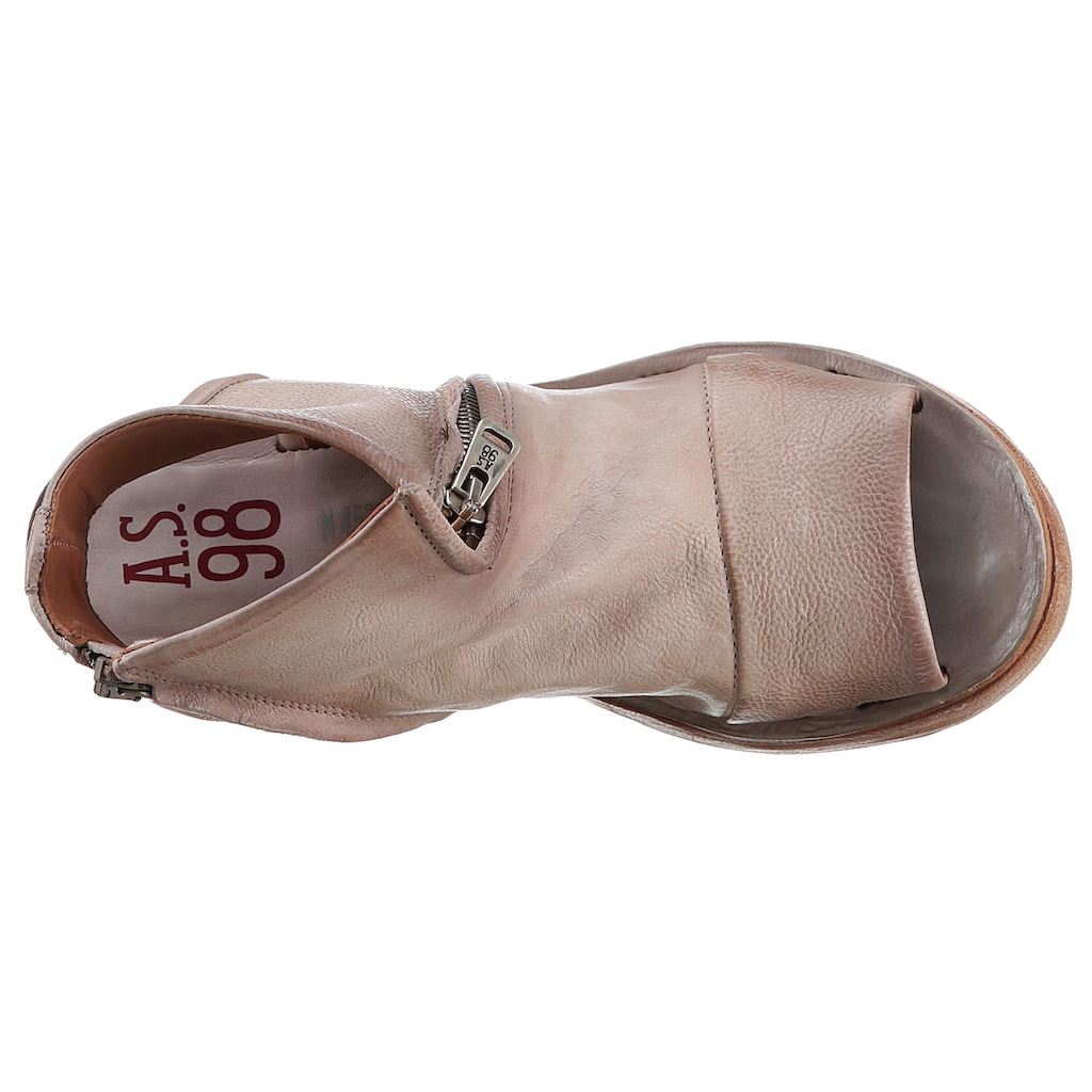 A.S.98 Schaftsandalette »CALVADOS«, Sommerschuh, Sandalette, Keilabsatz, mit zwei Reißverschlüssen