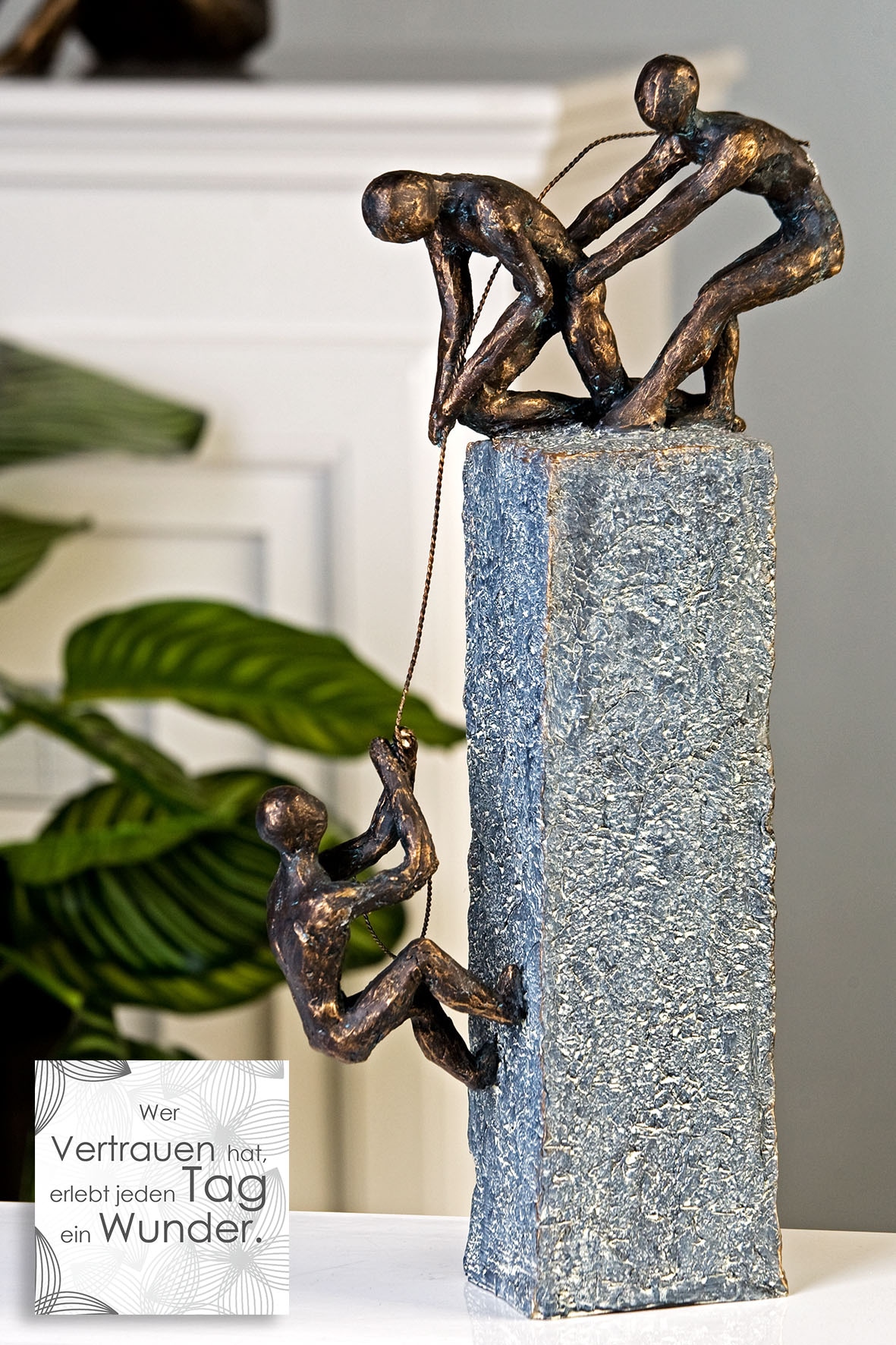 Casablanca by Gilde Dekofigur »Skulptur 43 BAUR Dekoobjekt, | mit Spruchanhänger, Höhe cm, kaufen Assistance«, Wohnzimmer