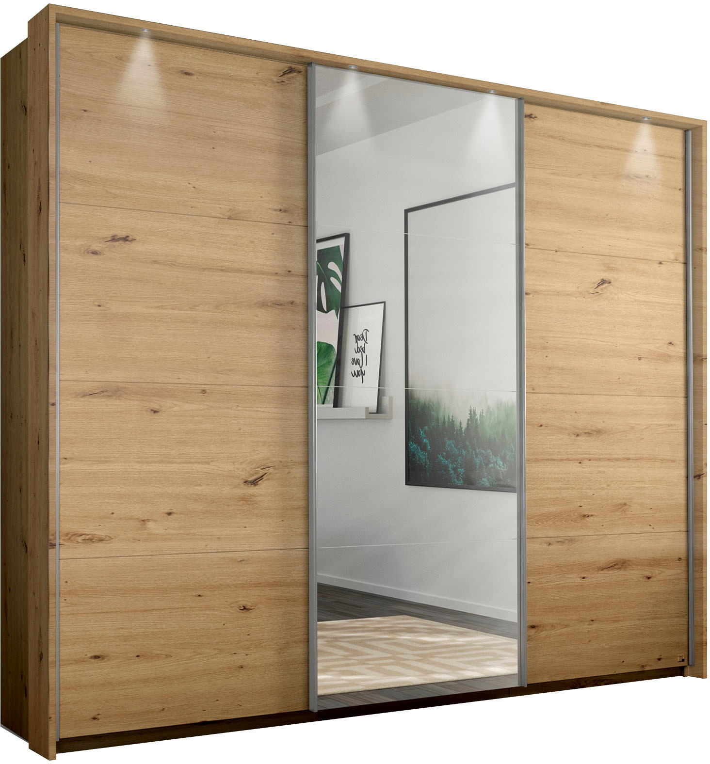 OTTO home Kleiderschrank "Mehrzweckschrank Aktenschrank Möbel Mietswohnung Schlafzimmer CORTONA" erhältlich in Breite 211/278/323/368 cm, Höhe: 214/233 cm, inkl. Passepartout und Zubehör, optionale Beleuchtung MADE IN GERMANY