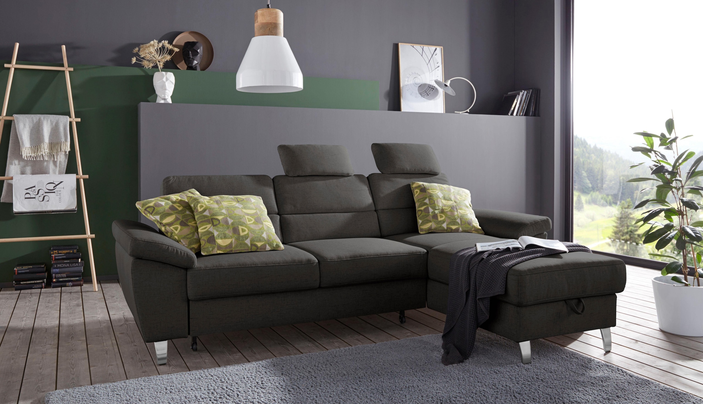 sit&more Ecksofa »Sorano L-Form«, wahlweise mit Bettfunktion und Bettkasten