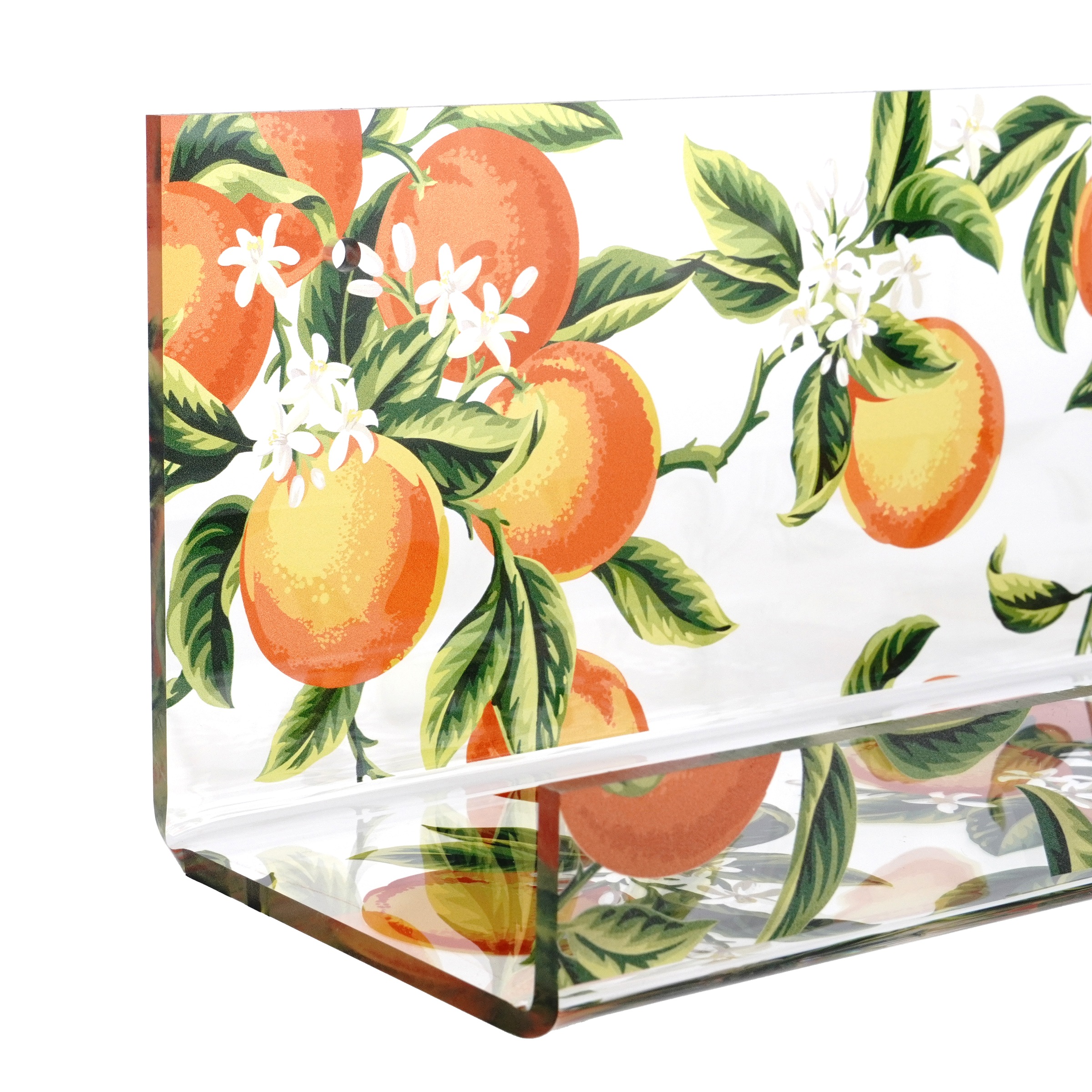 my home Gewürzboard »Orangen - Gewürzhalter aus Acrylglas - Küchenorganizer«, (1 St.), Acrylleiste - Badezimmerablage - bedruckt - Inkl. Schrauben & Dübel