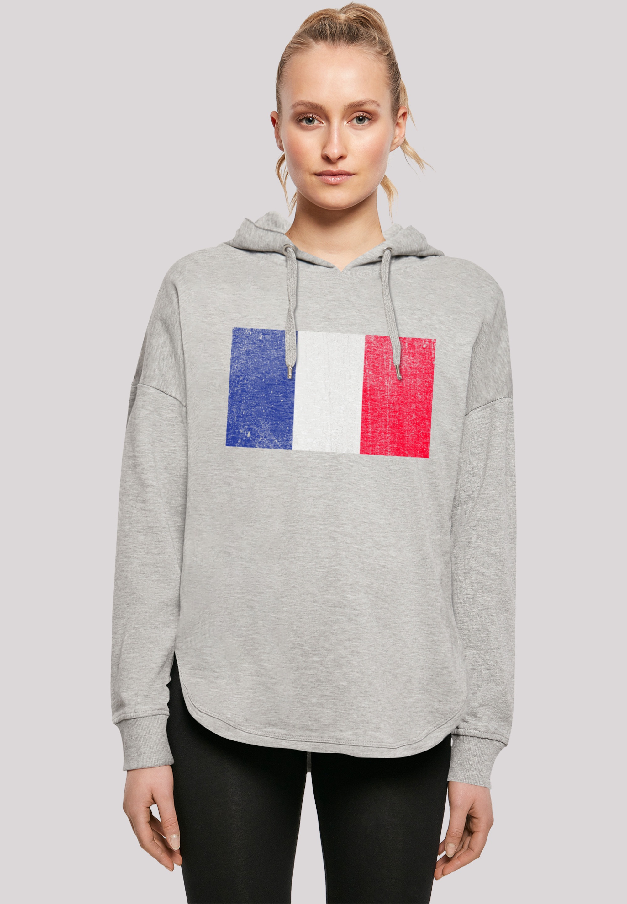 F4NT4STIC Kapuzenpullover "France Frankreich Flagge distressed", Print