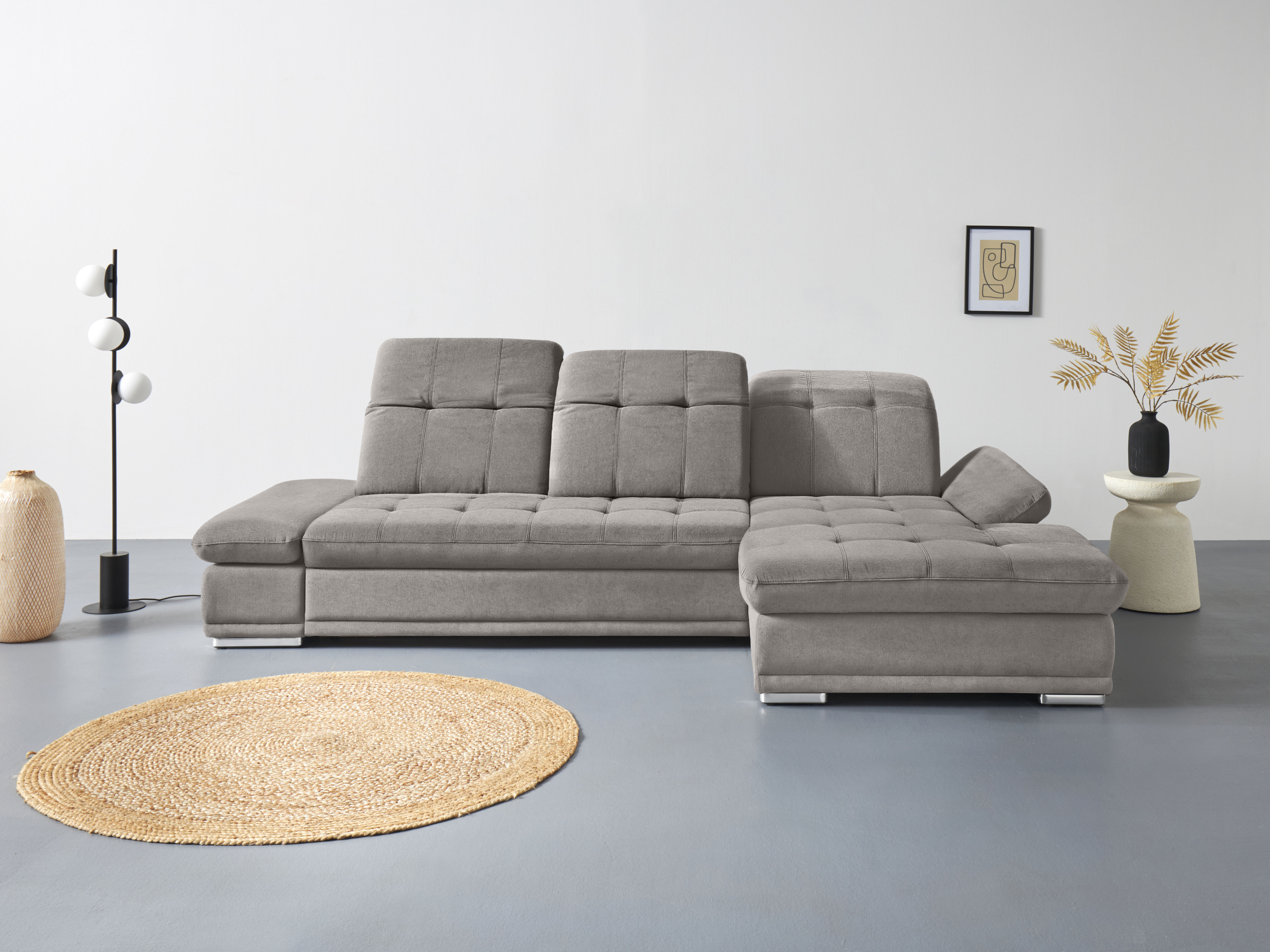 COTTA Ecksofa "Holiday L-Form mit Sitztiefen-, Armteil- und Kopfteilverstellung" wahlweise mit Schlaffunktion & Bettkasten