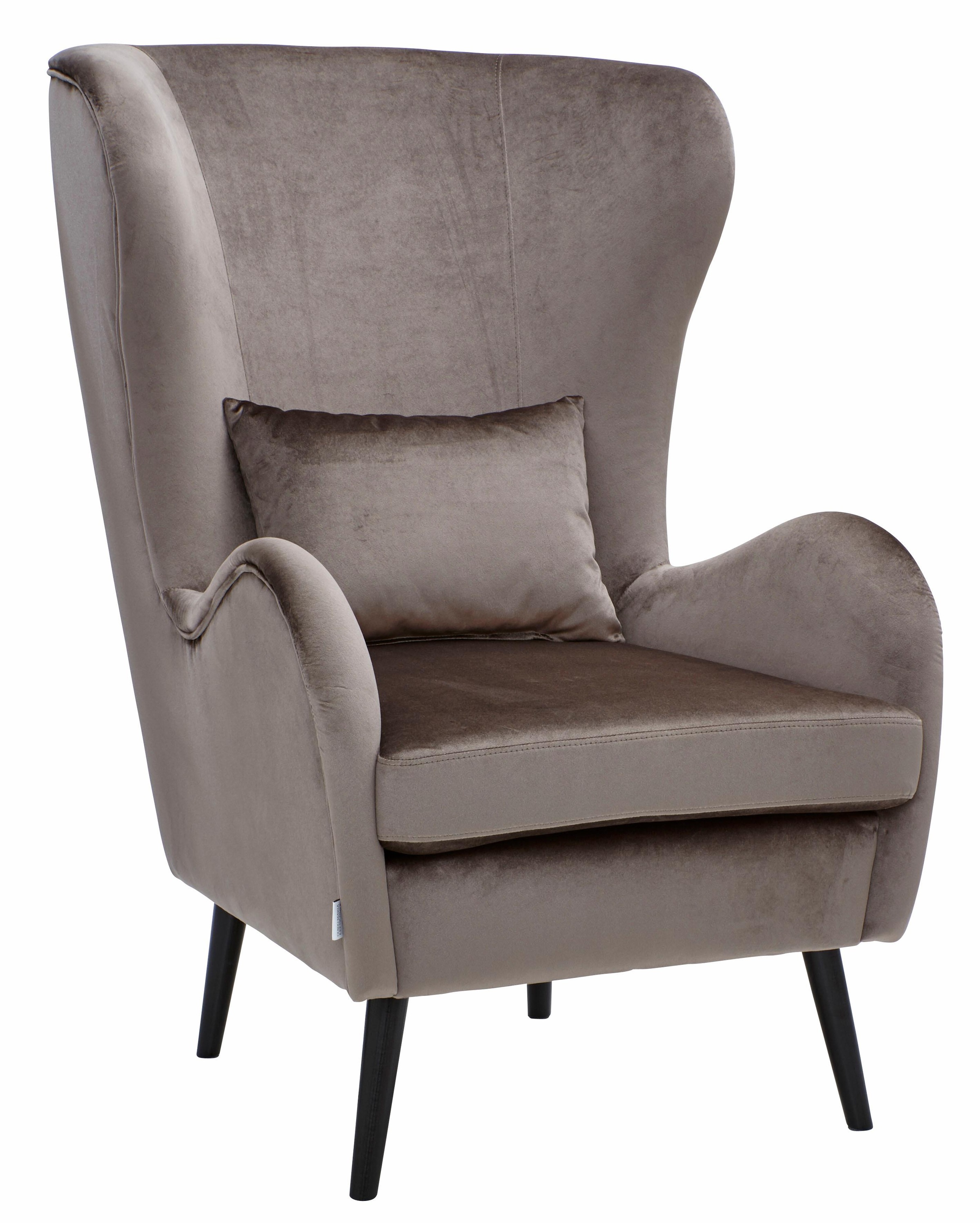 Guido Maria Kretschmer Home&Living Sessel »Salla auch in Fellimitat und Feincord, viele Bezugsarten, Ohrensessel«, wahlweise mit oder ohne Hocker; großer Sessel: Maße B/T/H: 78/94/118cm