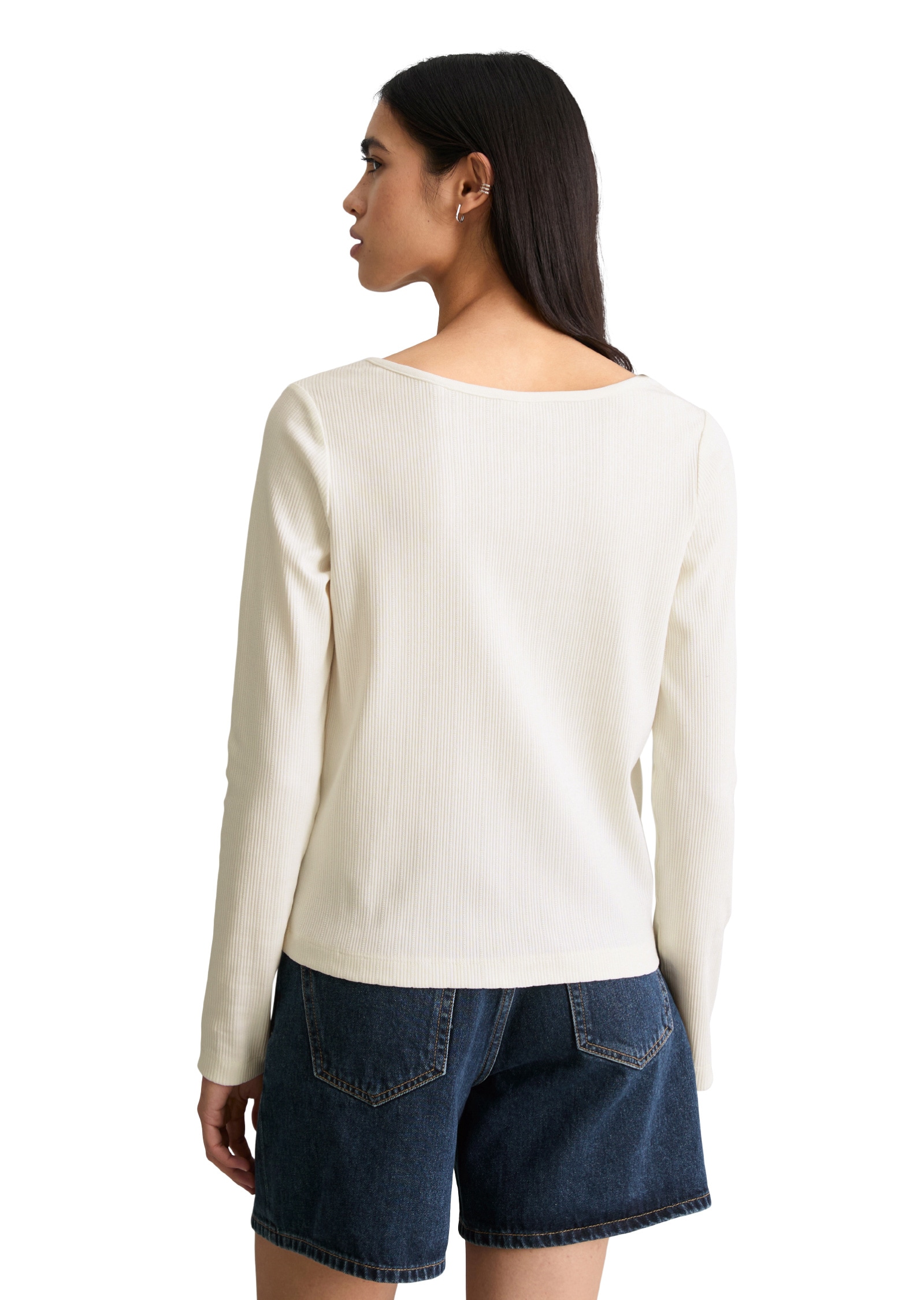 Marc O'Polo DENIM Langarmshirt »aus Bio-Baumwolle-Mix«